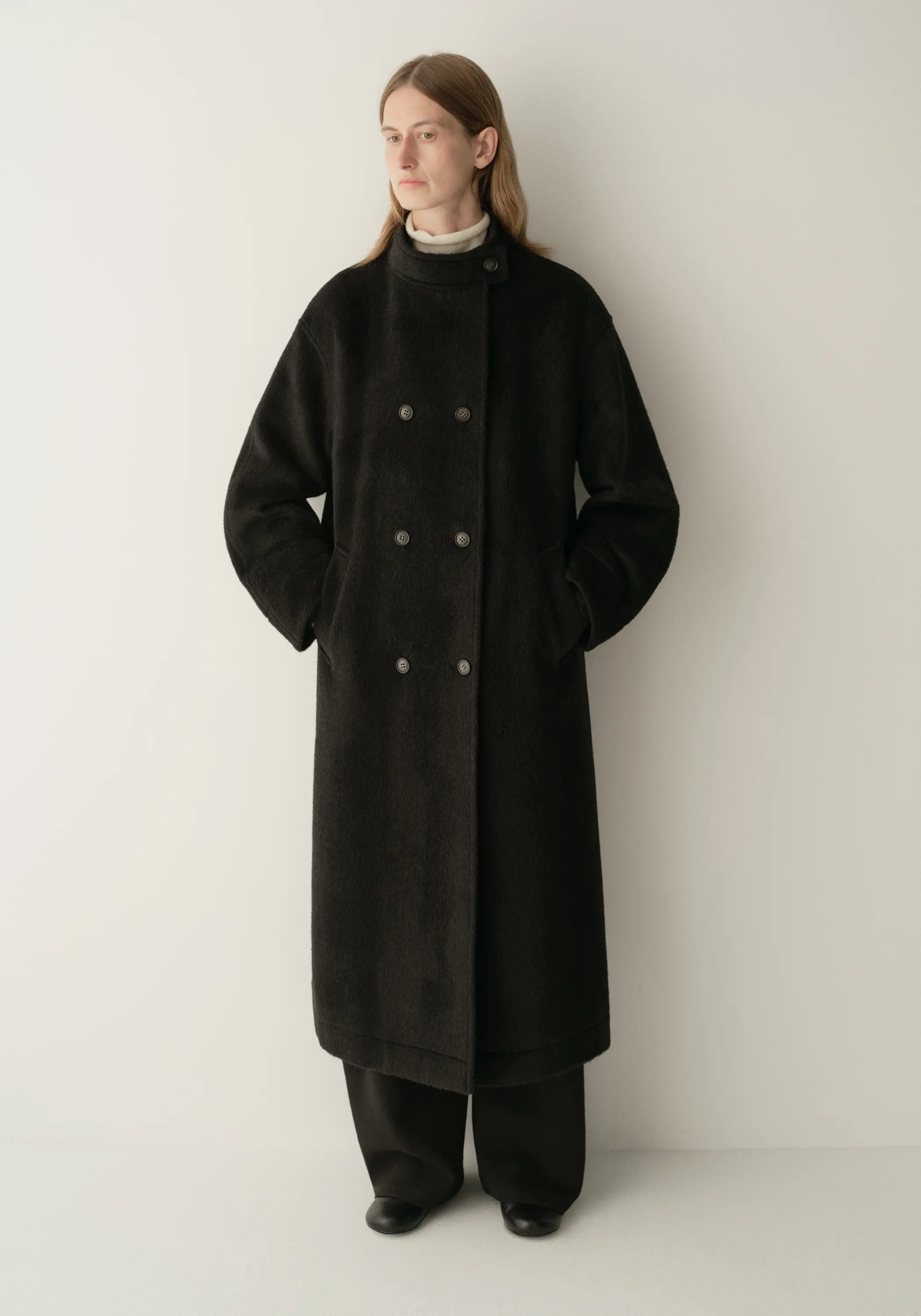 Double-breated Wool Long Coat - Image 16