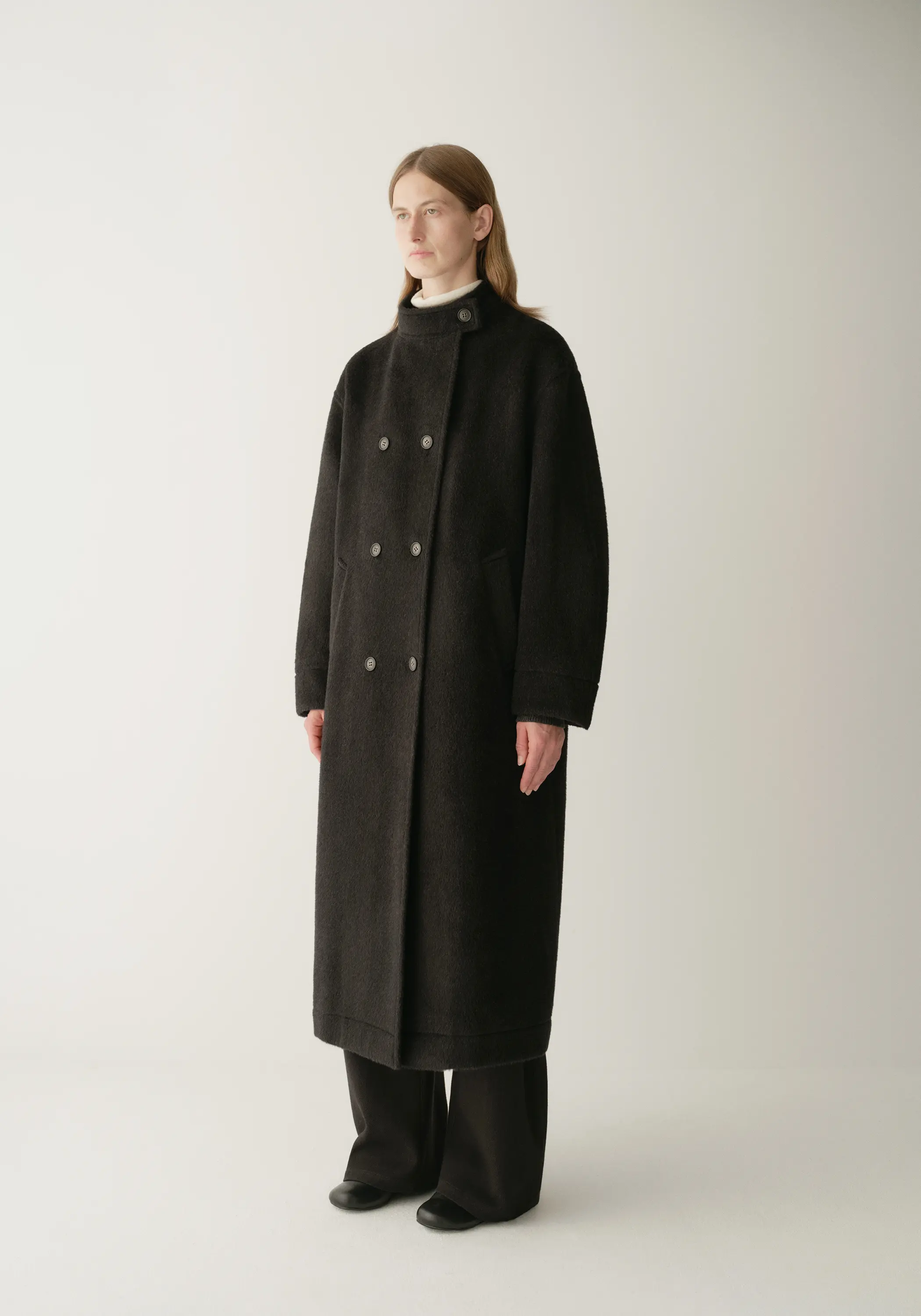 Double-breated Wool Long Coat - Image 17