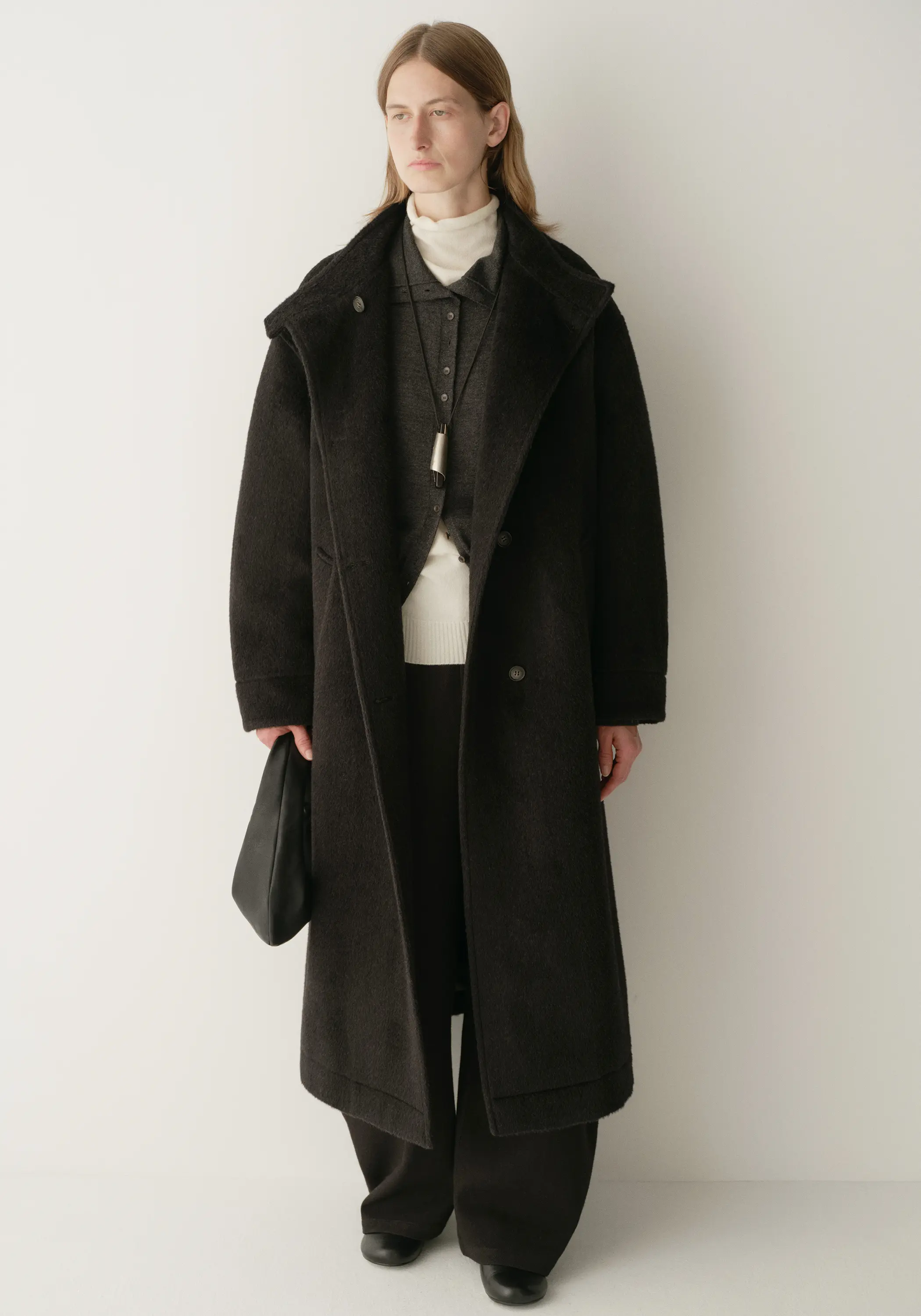 Double-breated Wool Long Coat - Image 19