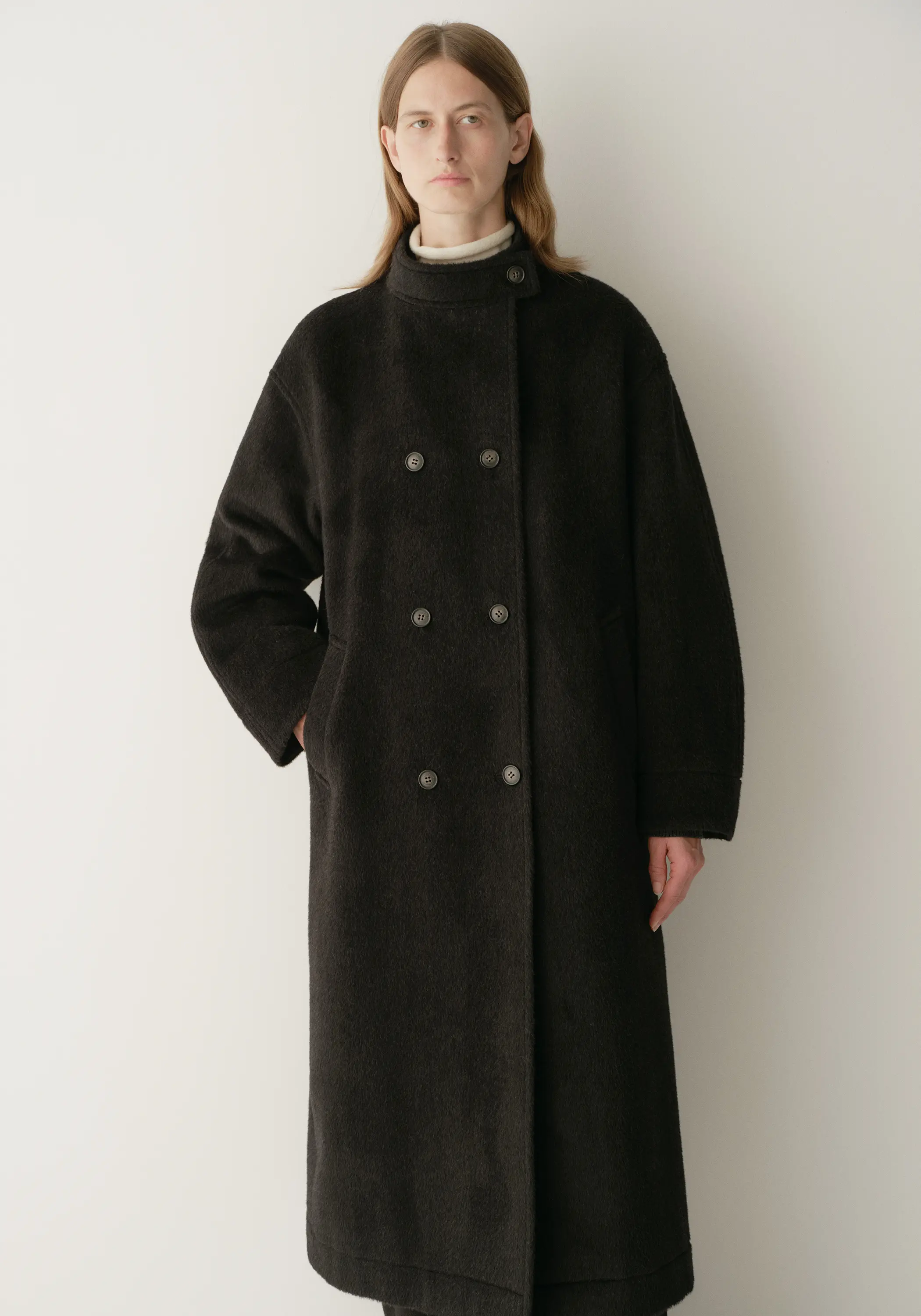 Double-breated Wool Long Coat - Image 20
