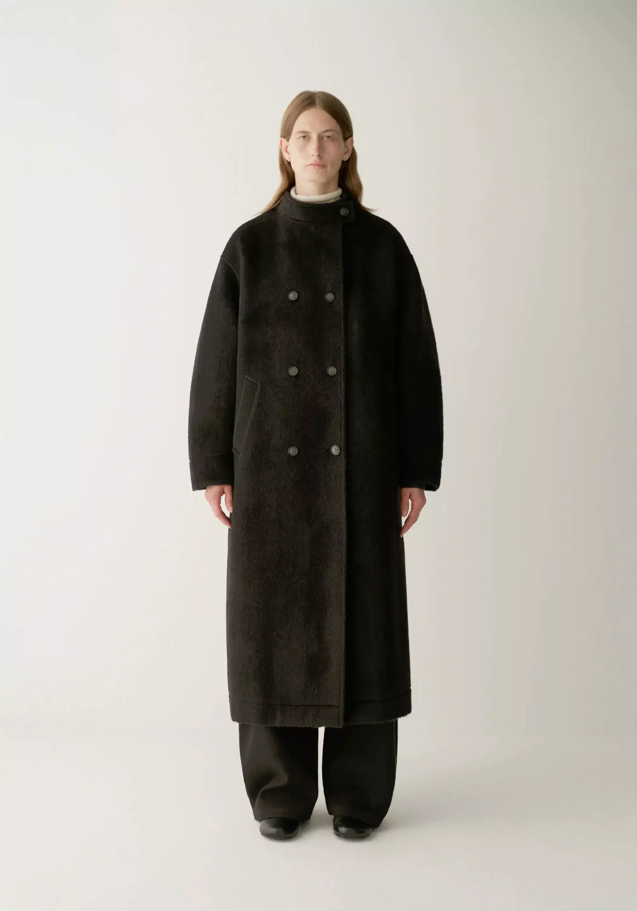 Double-breated Wool Long Coat - Image 3