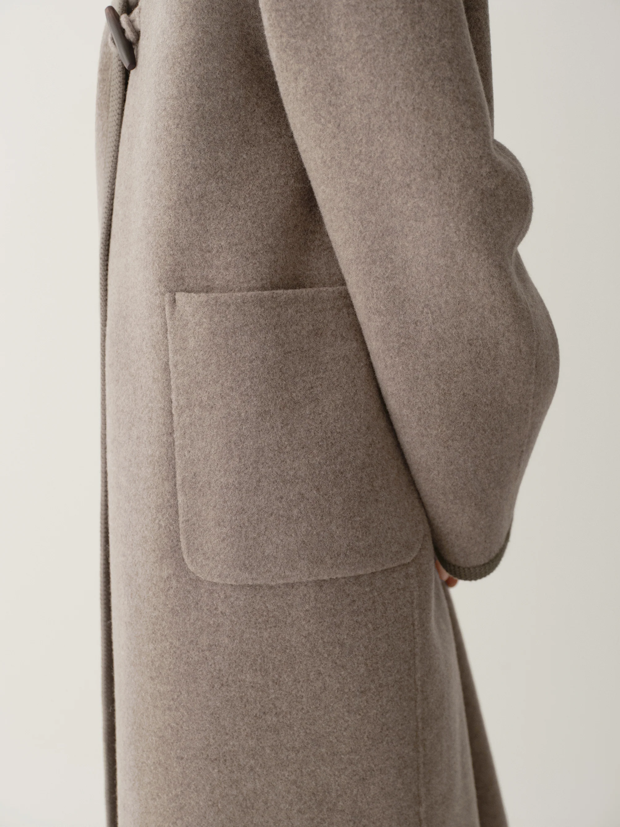 Long Ribbon-wrapped Hooded Coat - Image 11