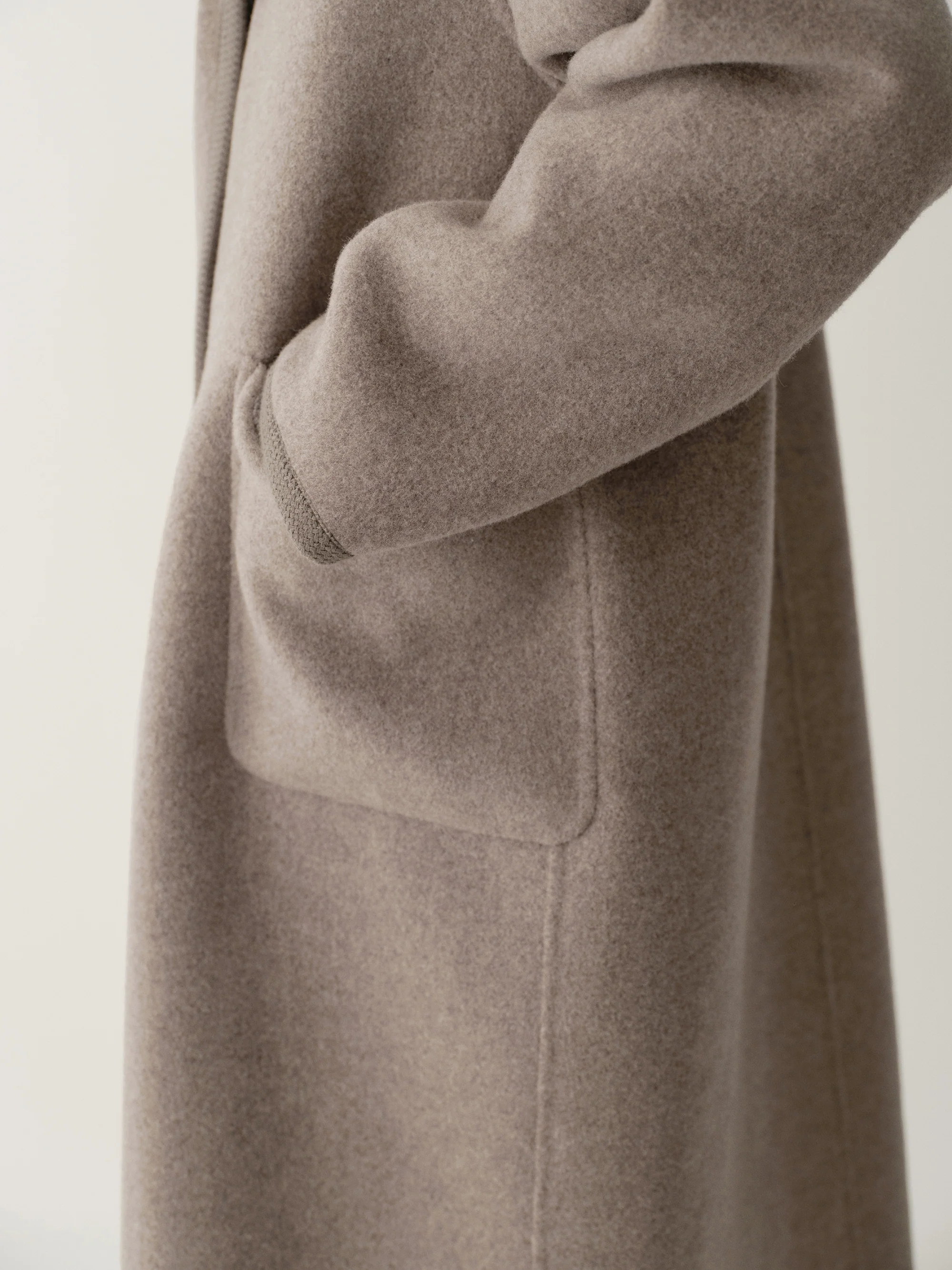 Long Ribbon-wrapped Hooded Coat - Image 12