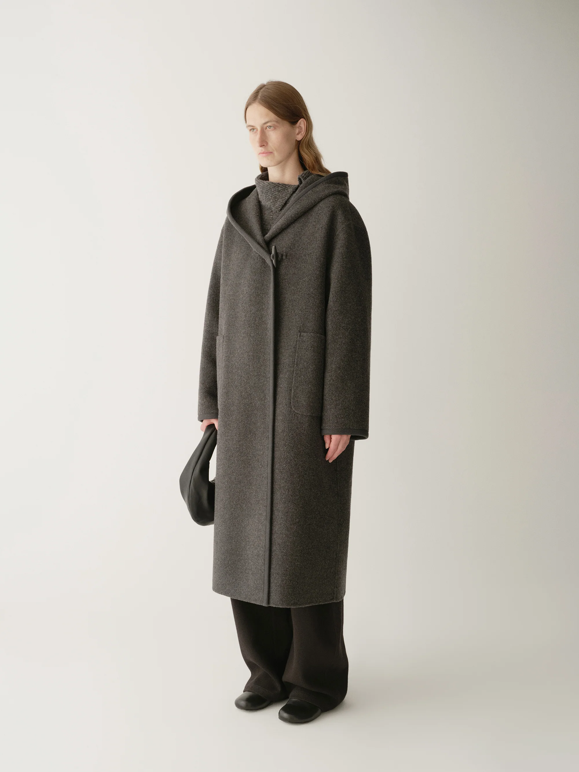 Long Ribbon-wrapped Hooded Coat - Image 15