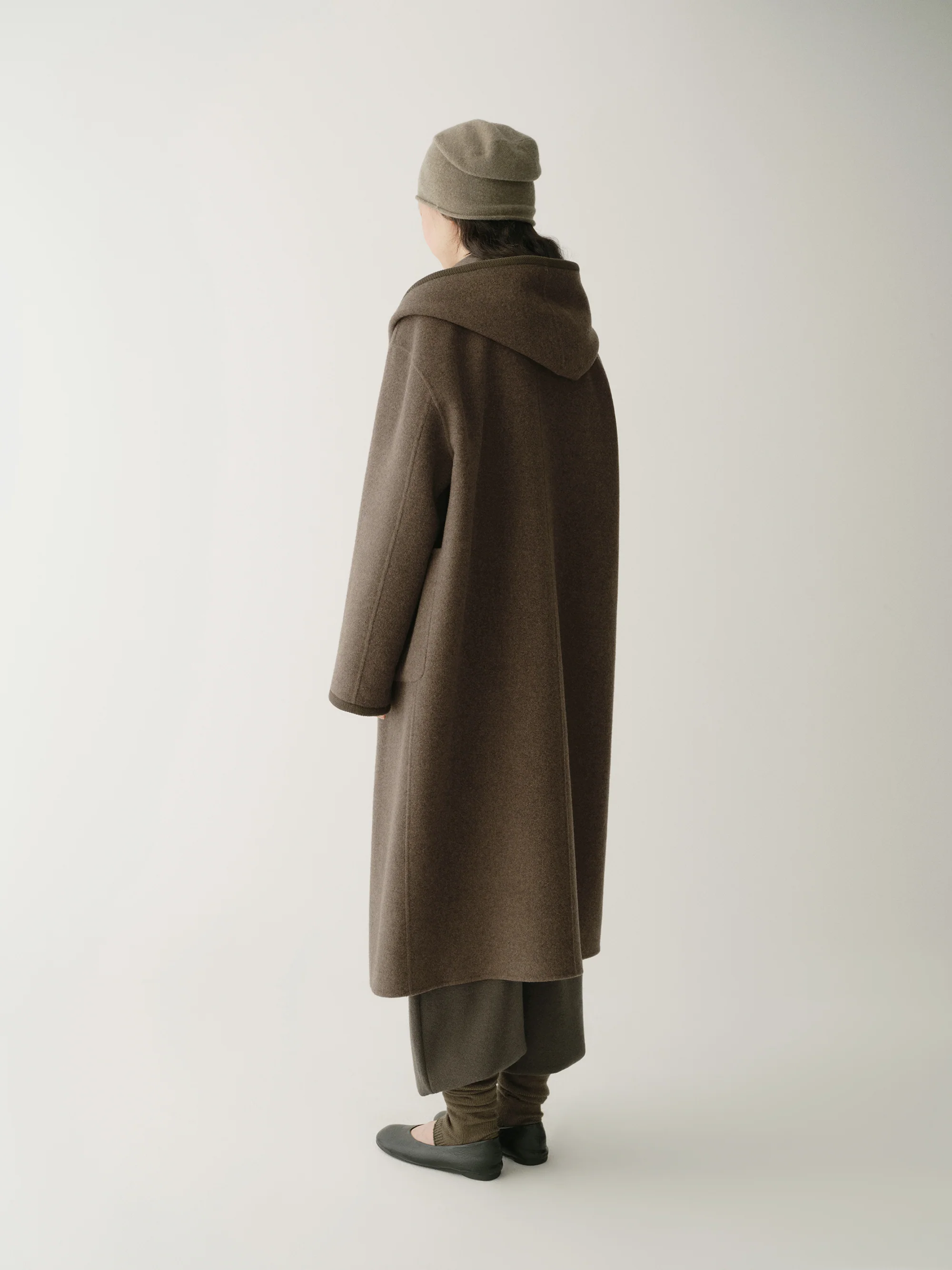 Long Ribbon-wrapped Hooded Coat - Image 19