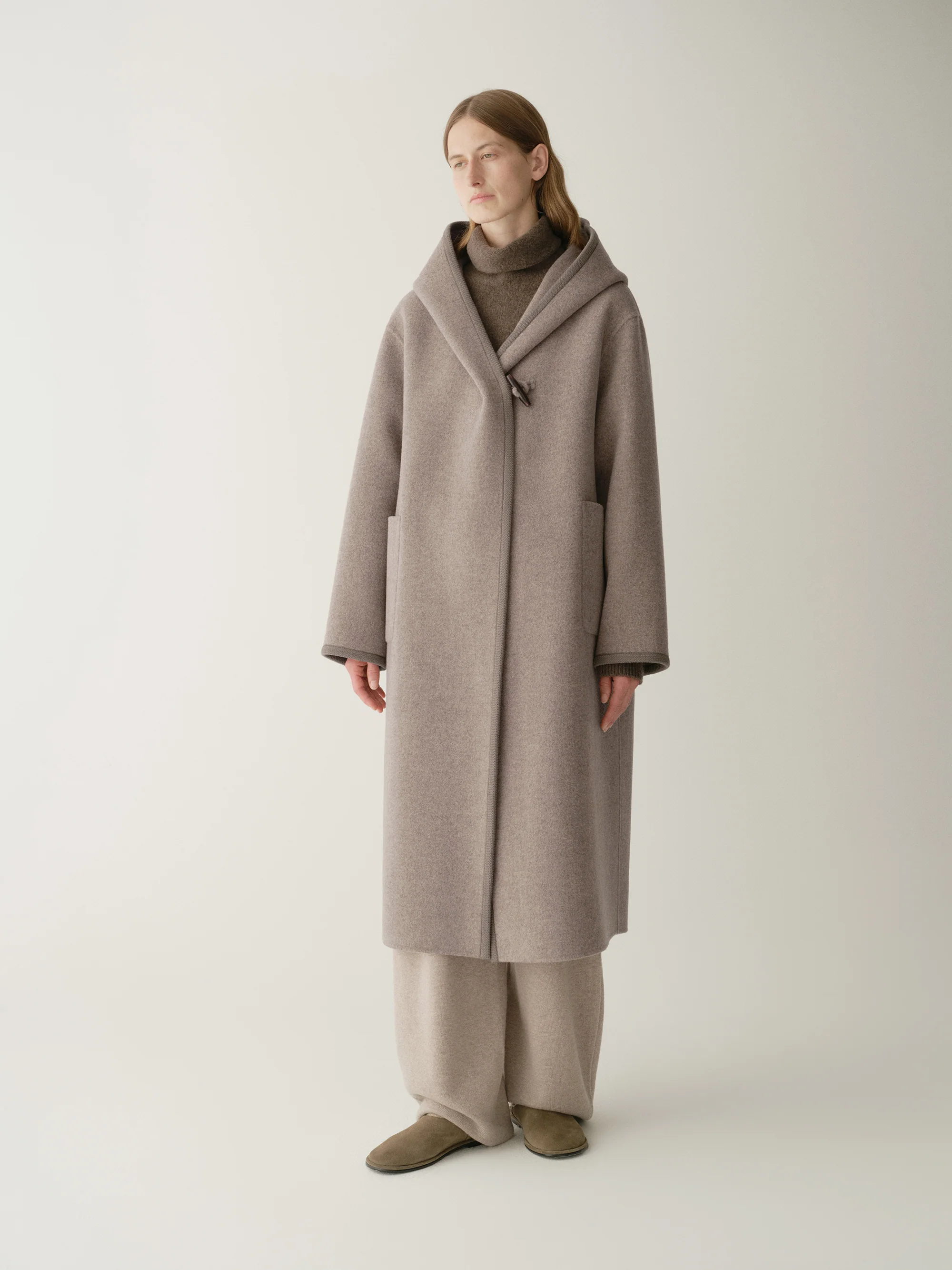 Long Ribbon-wrapped Hooded Coat - Image 4