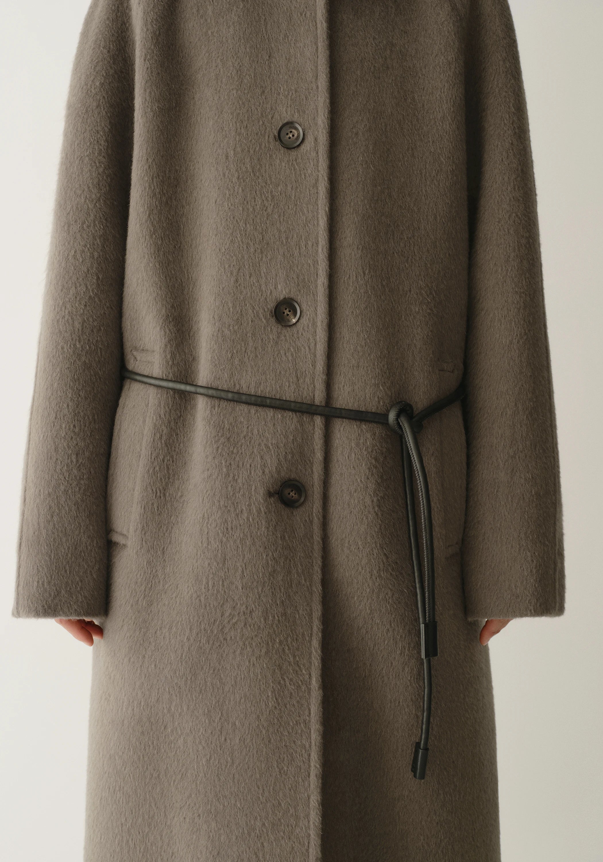 Alpaca Wool Notched Lapel Coat - Image 11