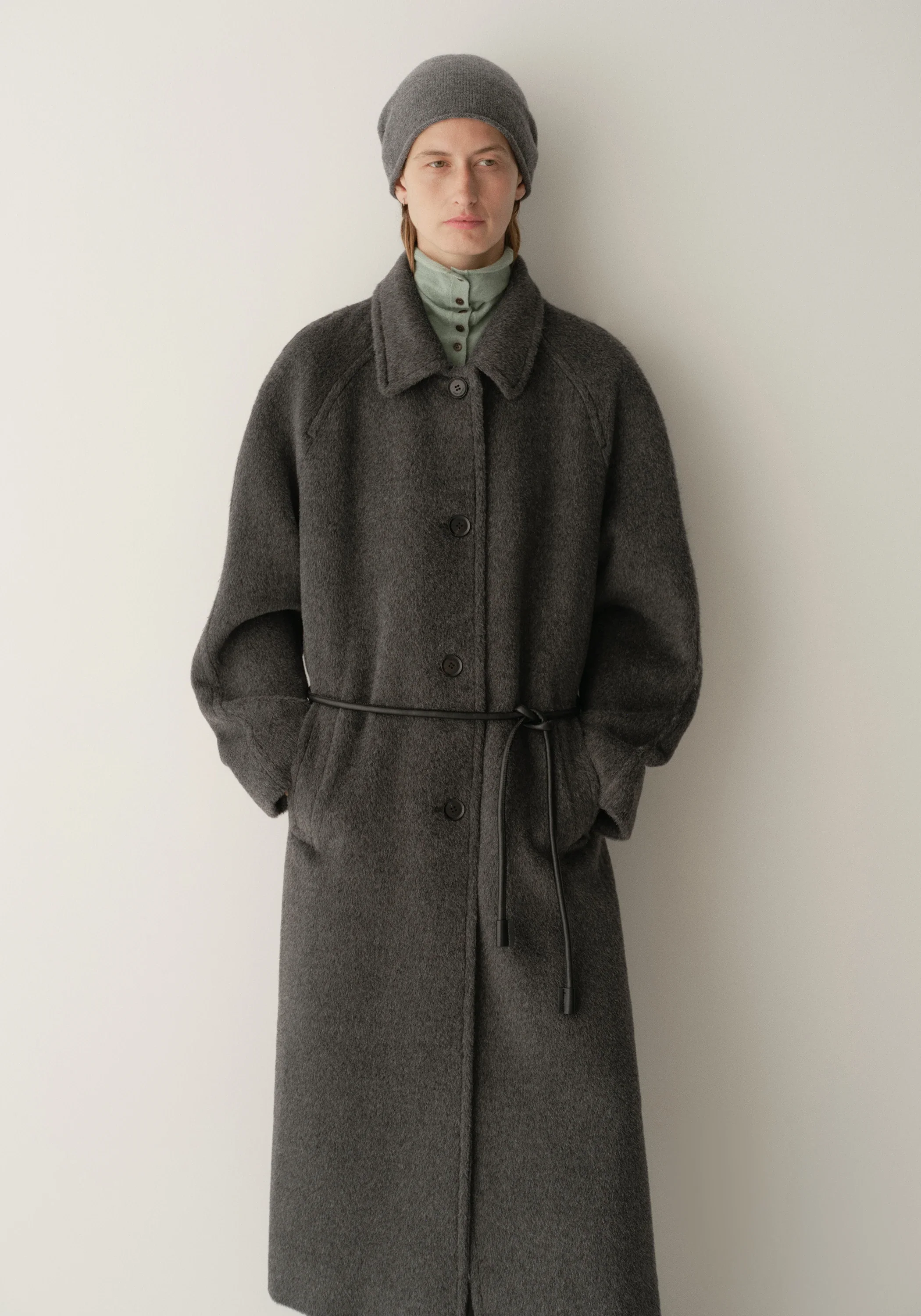 Alpaca Wool Notched Lapel Coat - Image 19