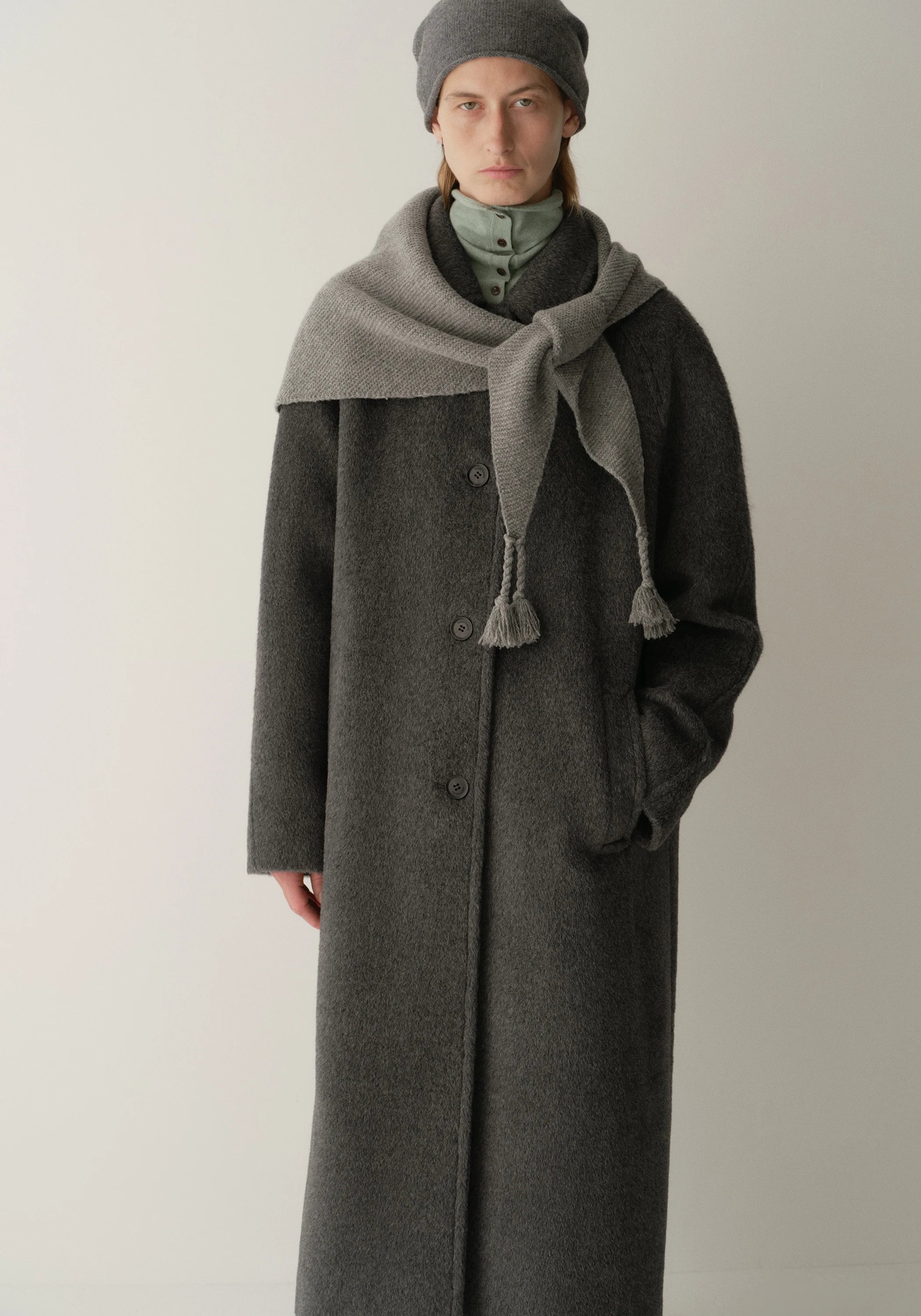 Alpaca Wool Notched Lapel Coat - Image 21