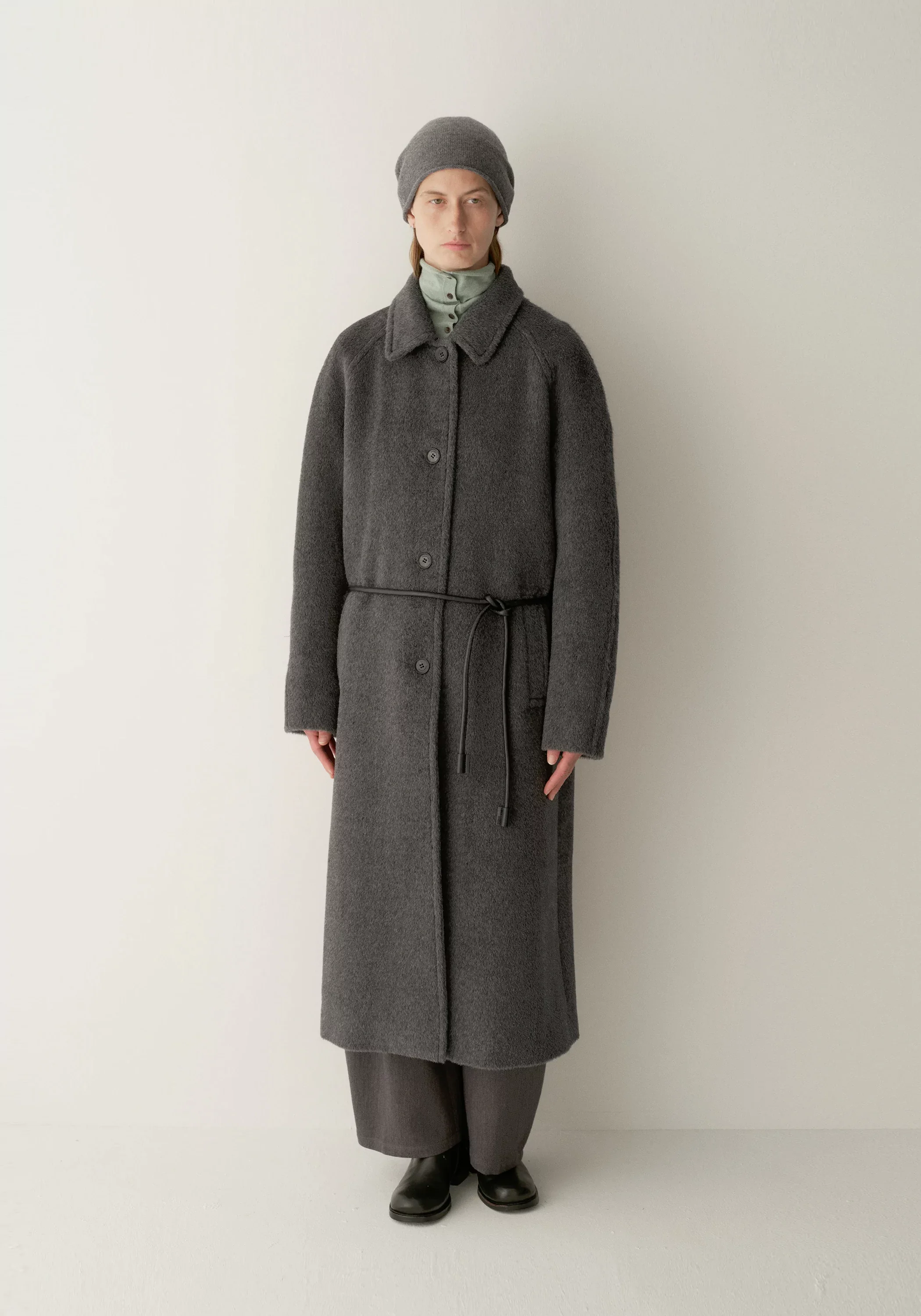Alpaca Wool Notched Lapel Coat - Image 4