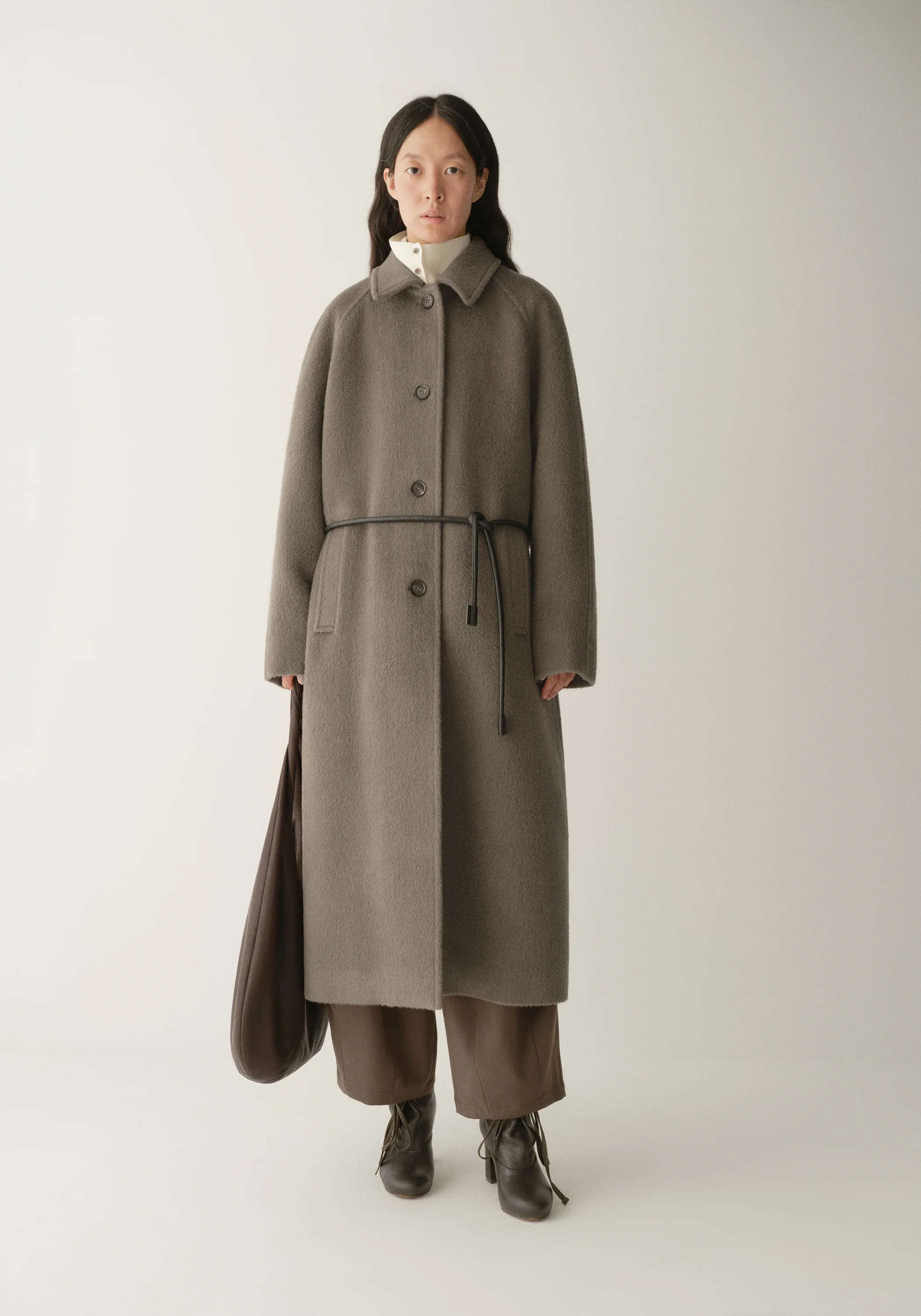Alpaca Wool Notched Lapel Coat - Image 5