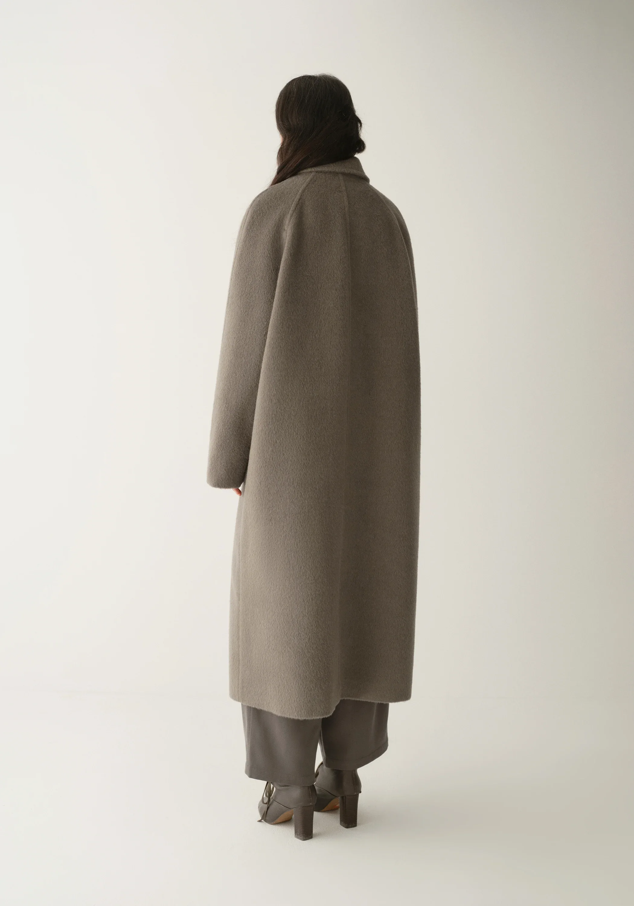 Alpaca Wool Notched Lapel Coat - Image 6