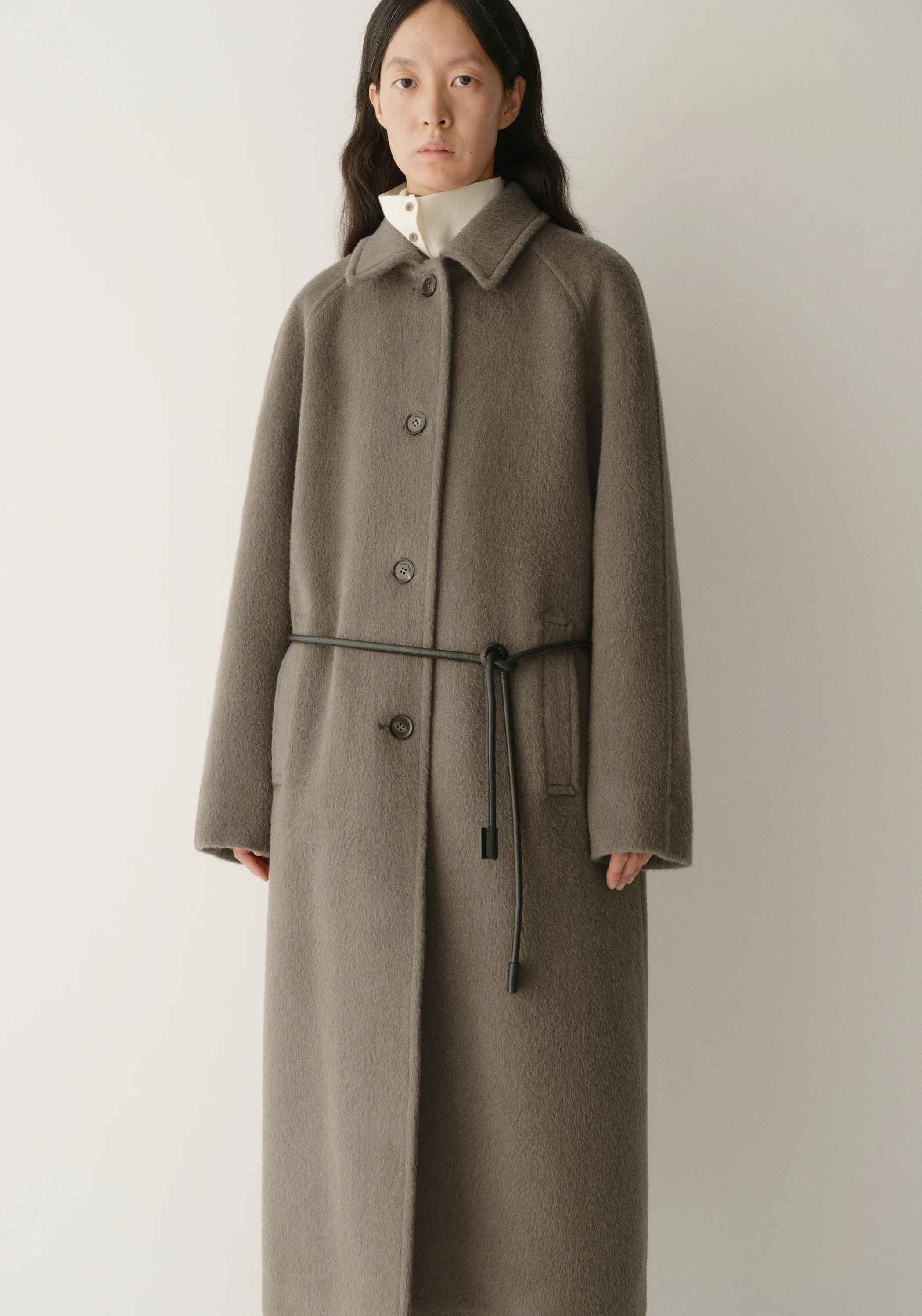 Alpaca Wool Notched Lapel Coat - Image 8