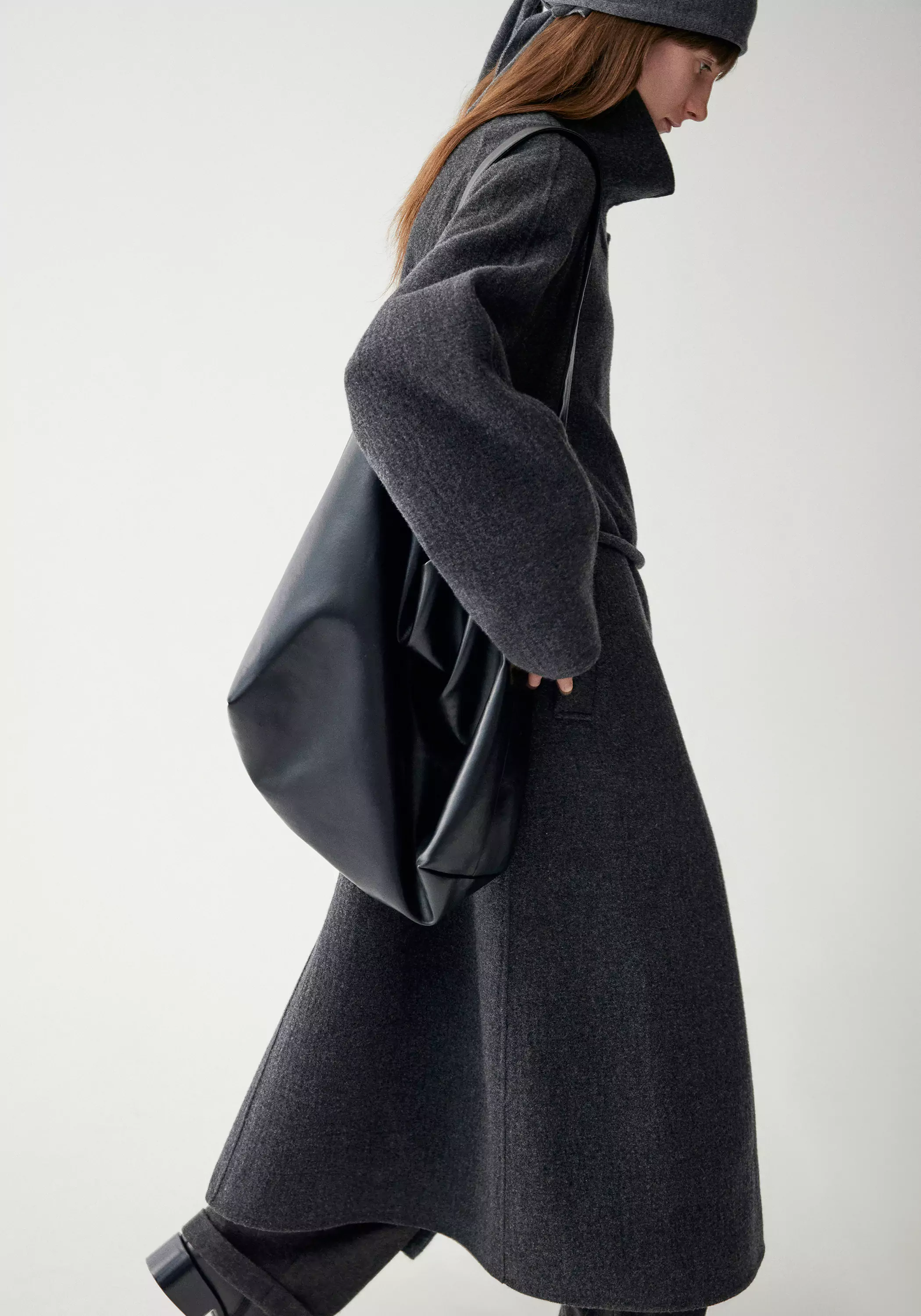 Cord-belt Asymmetric Long Coat - Image 36