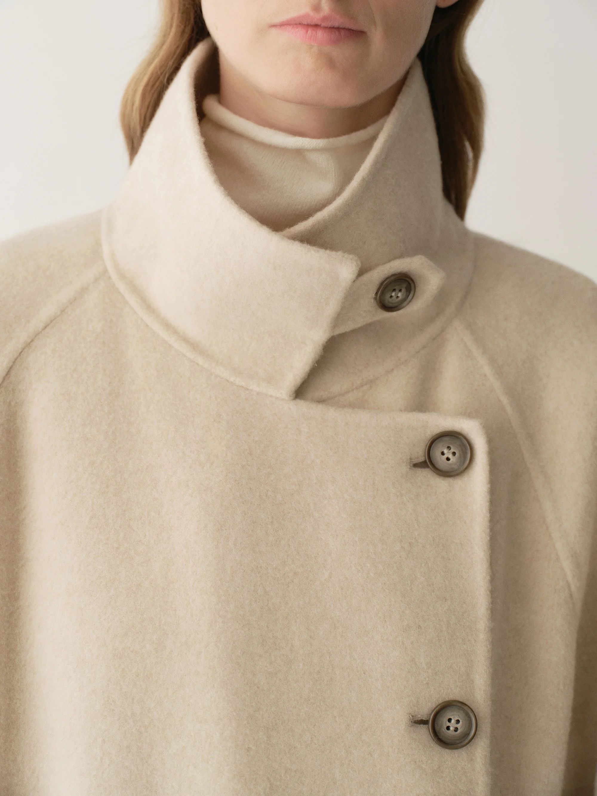 Cord-belt Asymmetric Long Coat - Image 9