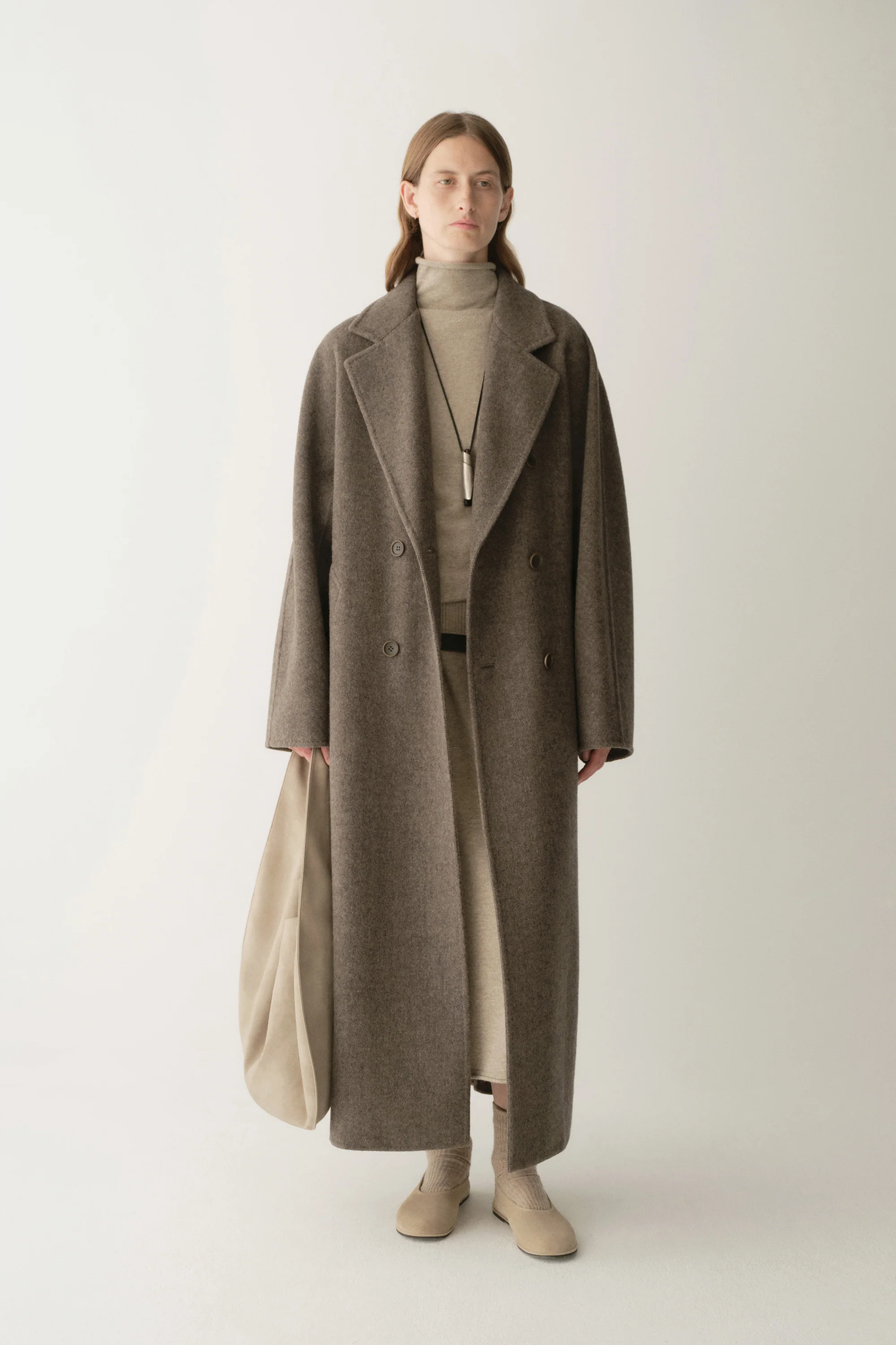 Long Double-breasted Wool Coat