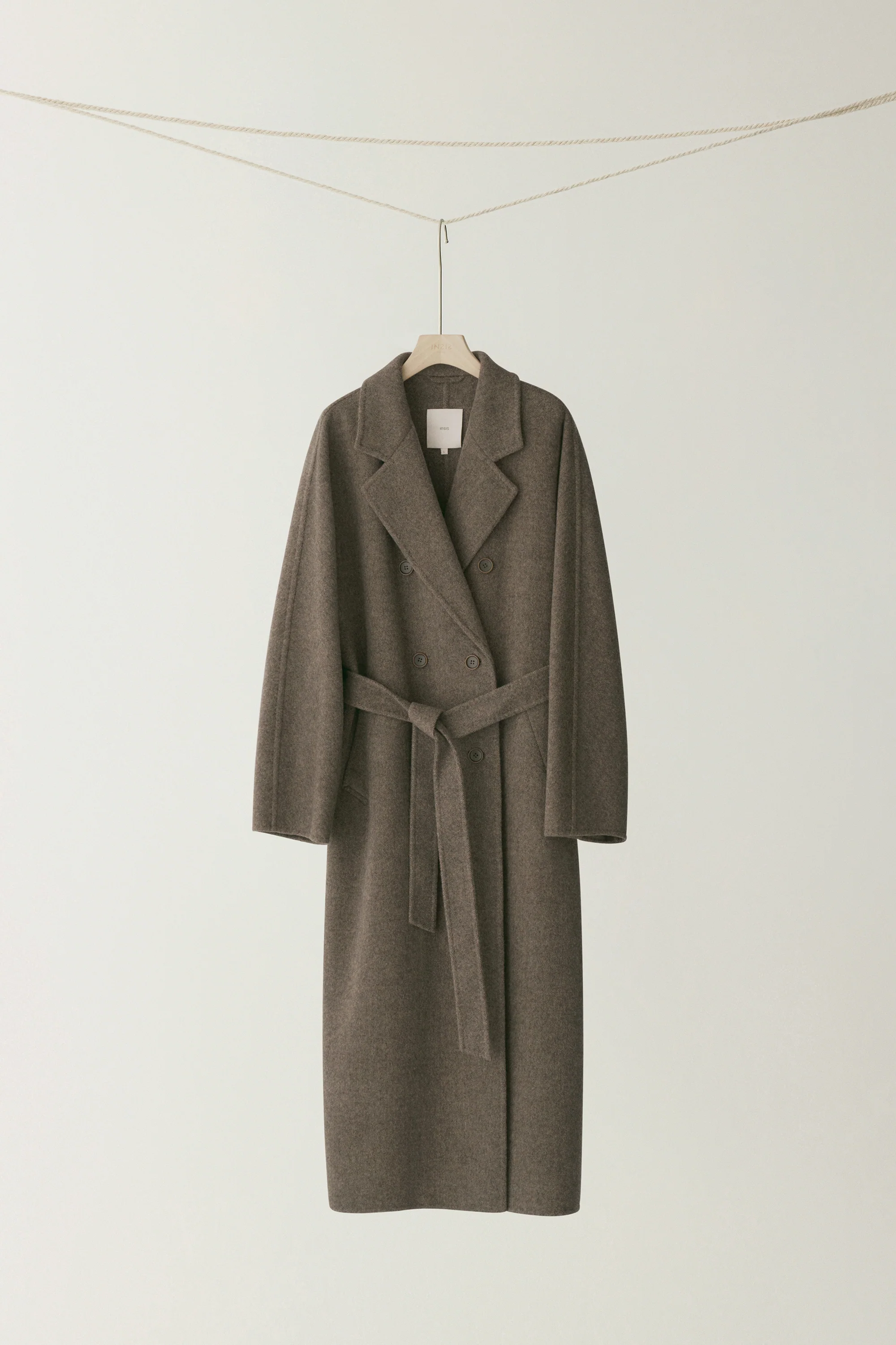 Long Double-breasted Wool Coat - Image 11