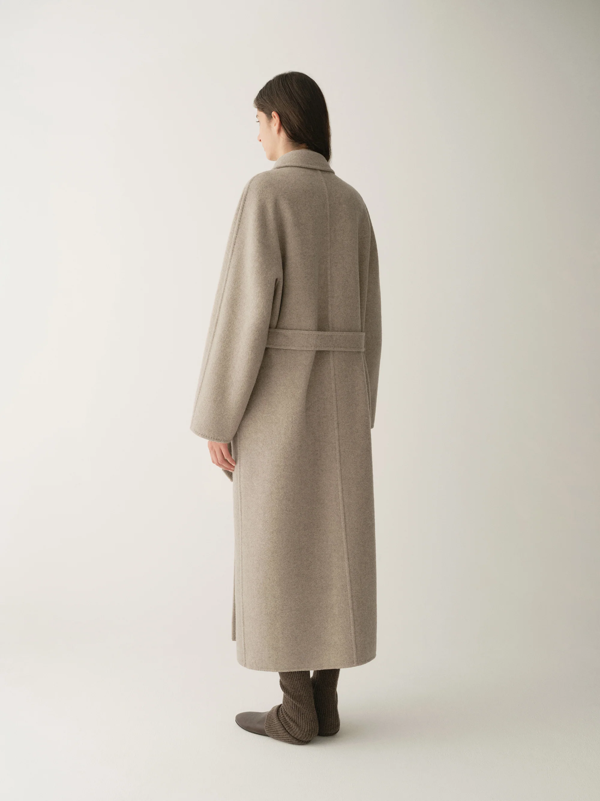 Long Double-breasted Wool Coat - Image 14
