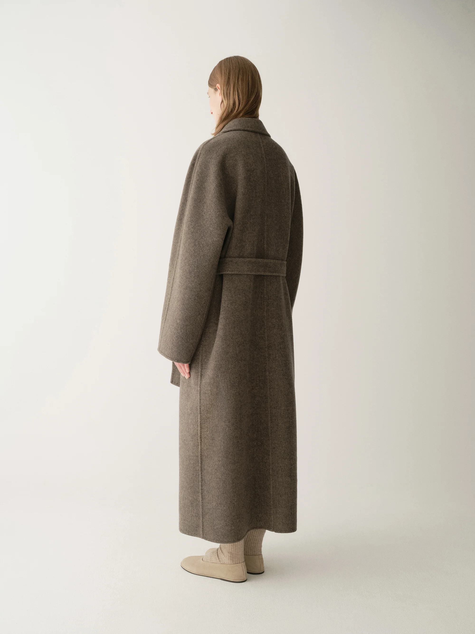 Long Double-breasted Wool Coat - Image 5