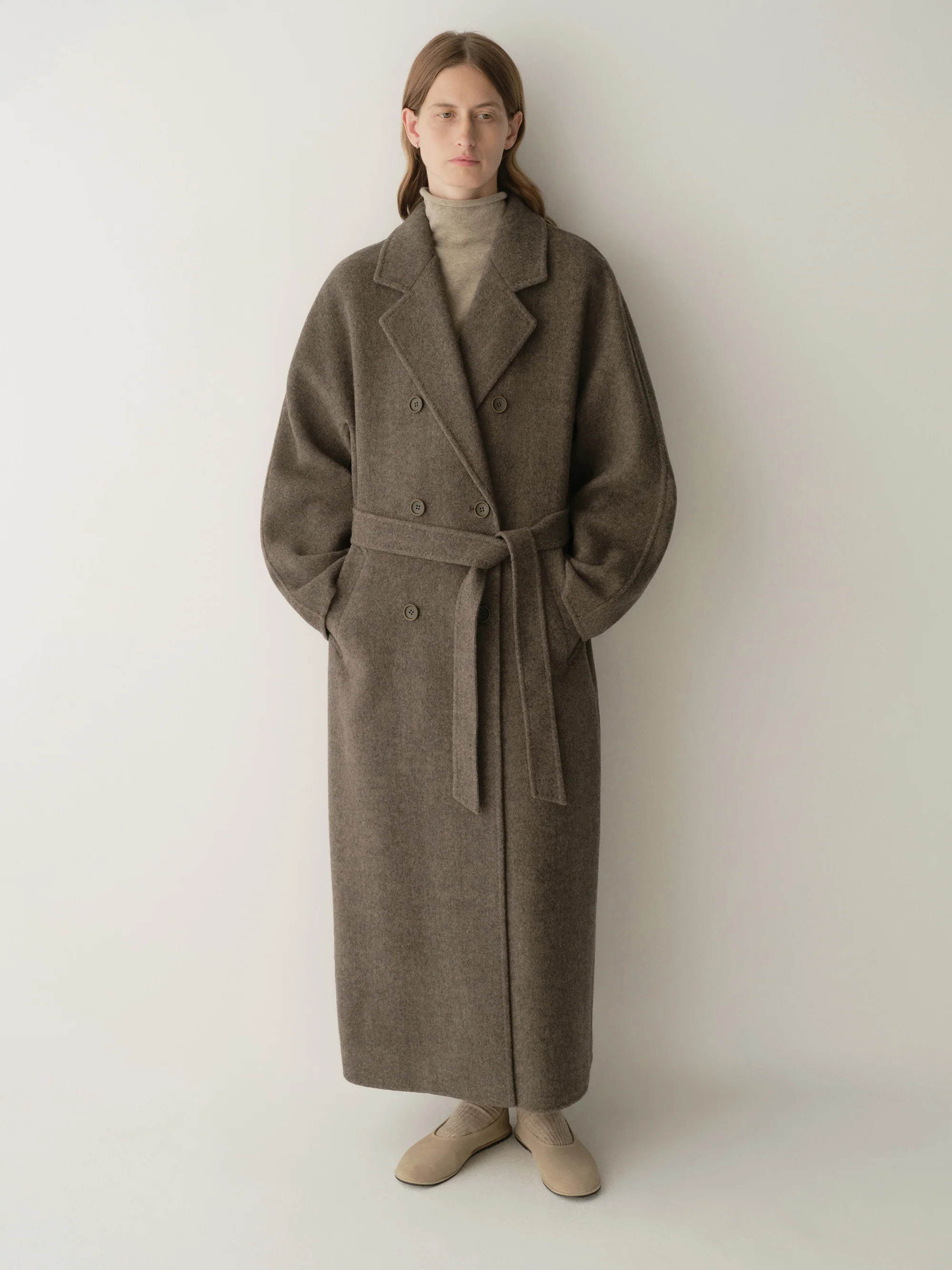 Long Double-breasted Wool Coat - Image 6