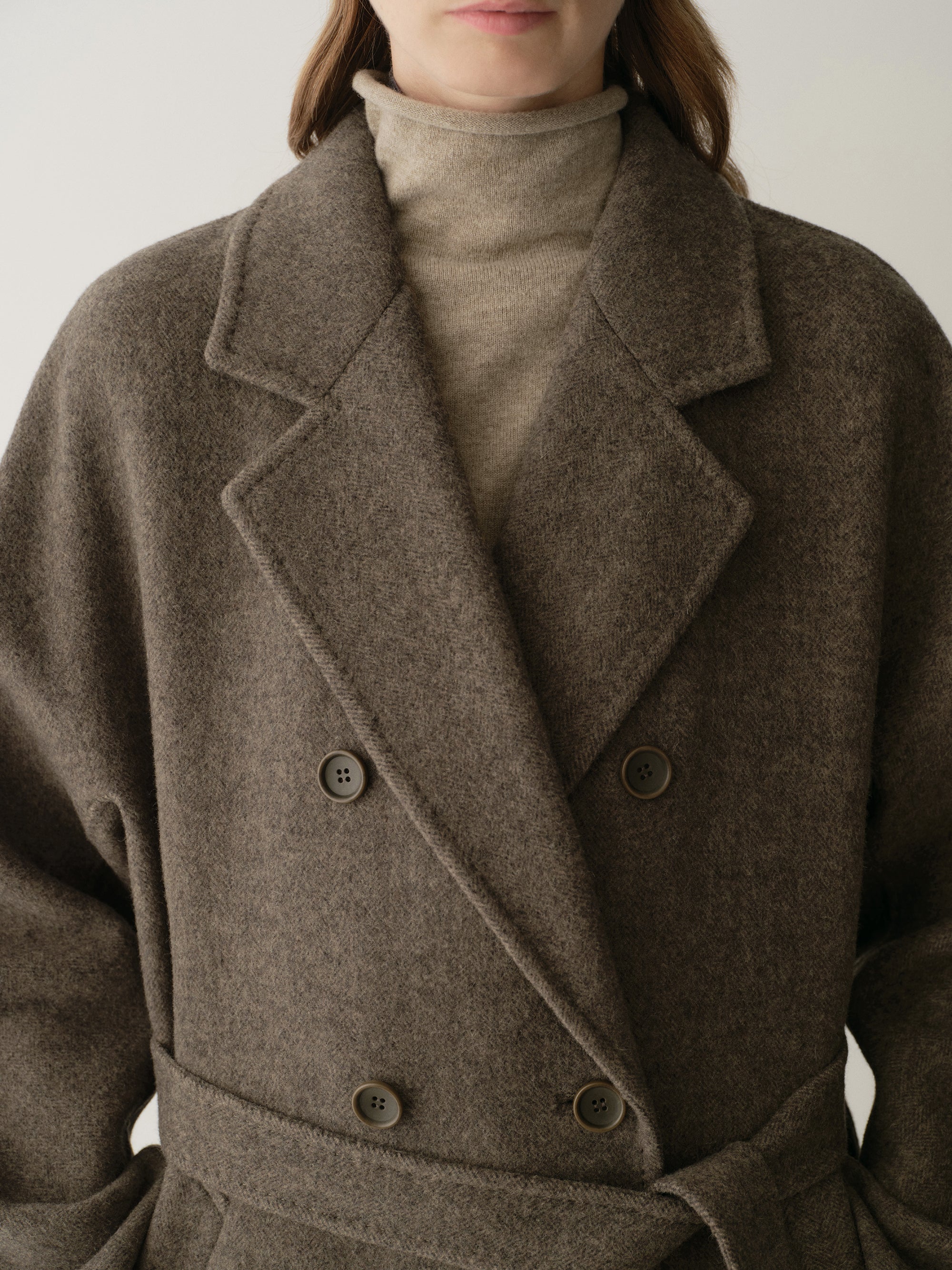 Long Double-breasted Wool Coat - Image 7