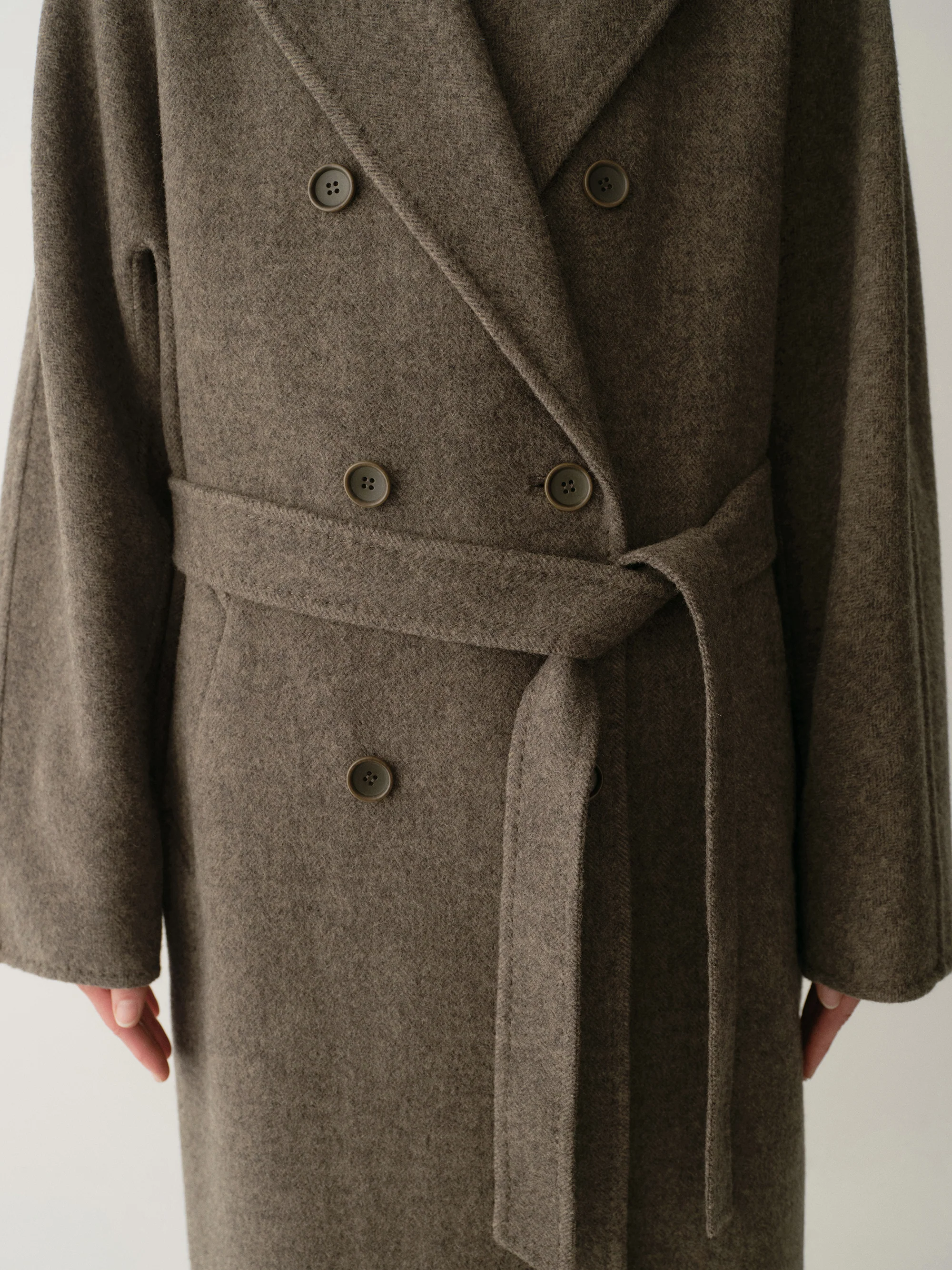 Long Double-breasted Wool Coat - Image 8