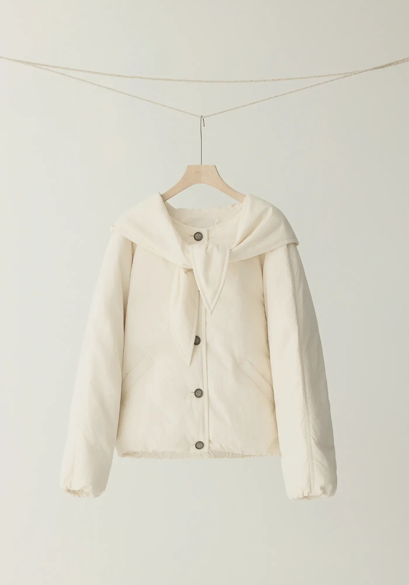Tie-scarf Down Jacket - Image 17
