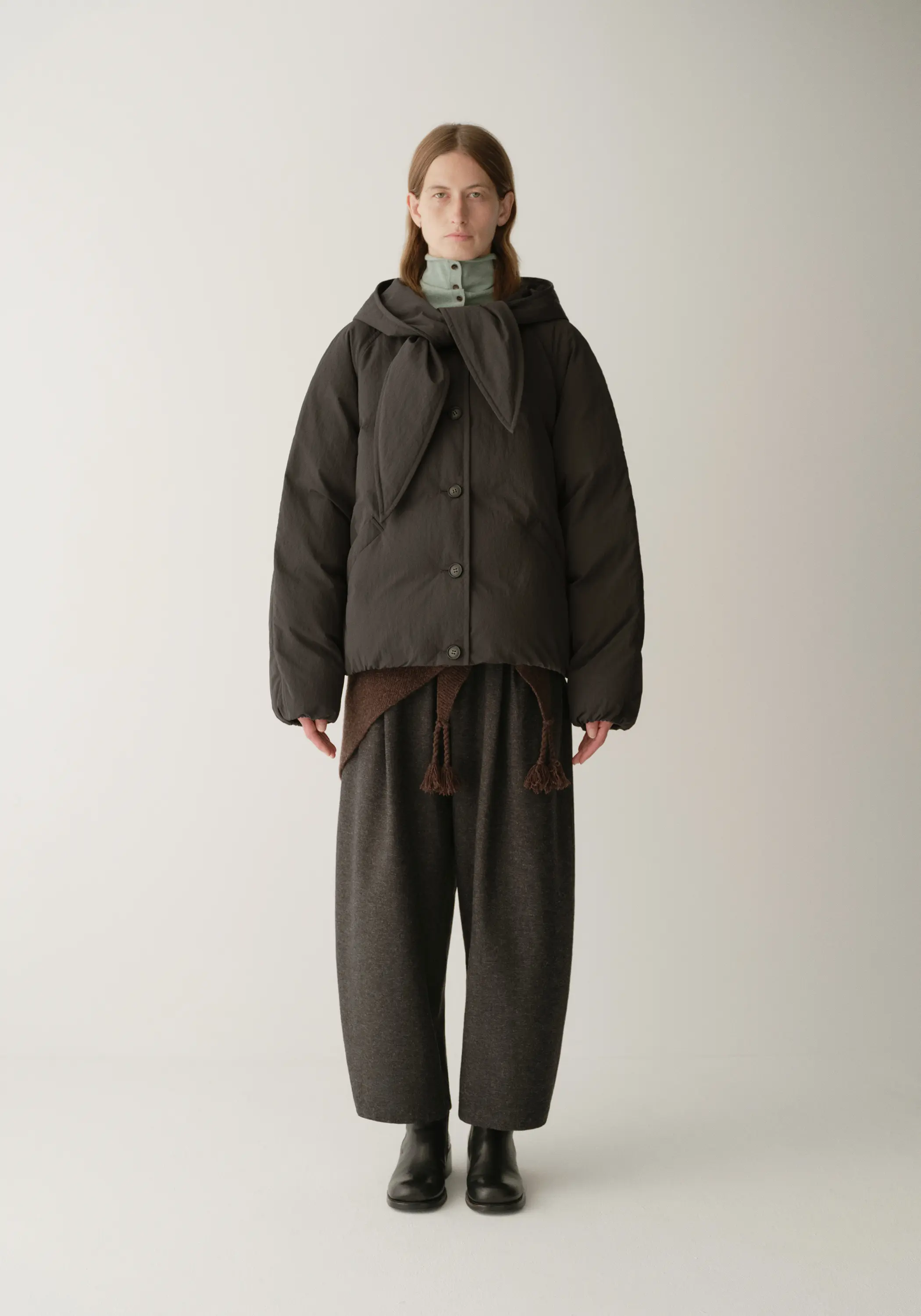 Tie-scarf Down Jacket - Image 18