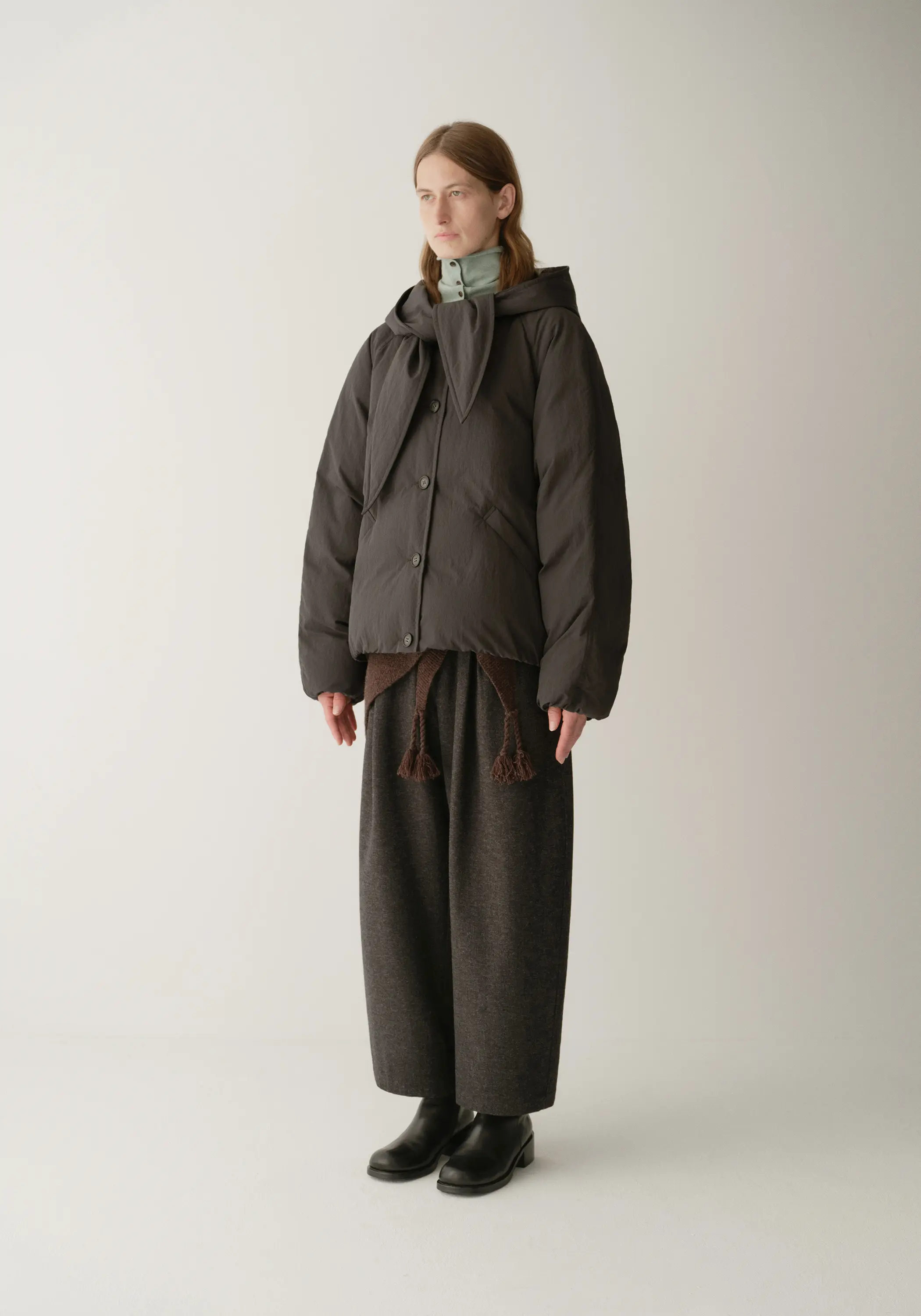 Tie-scarf Down Jacket - Image 19