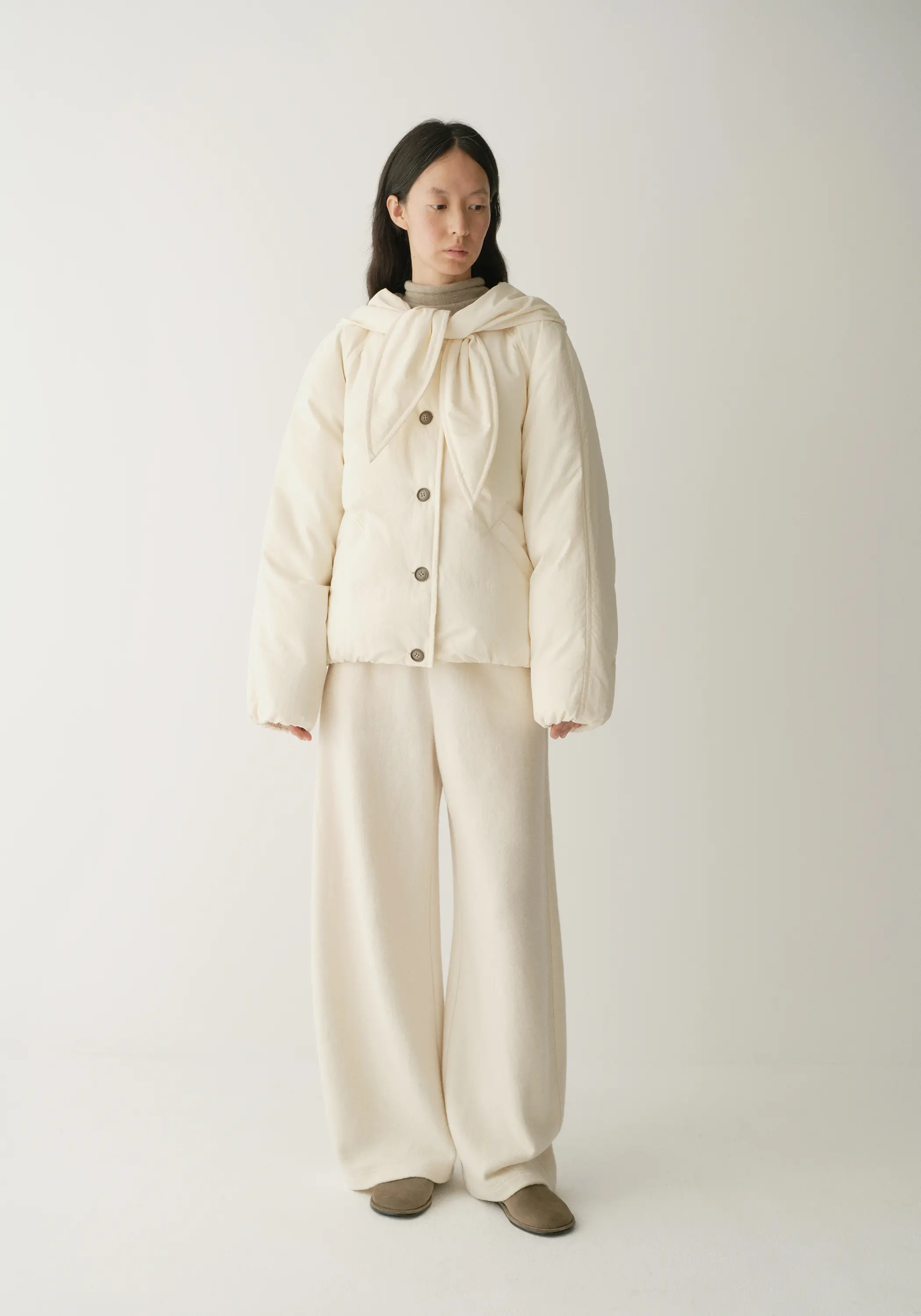 Tie-scarf Down Jacket - Image 2
