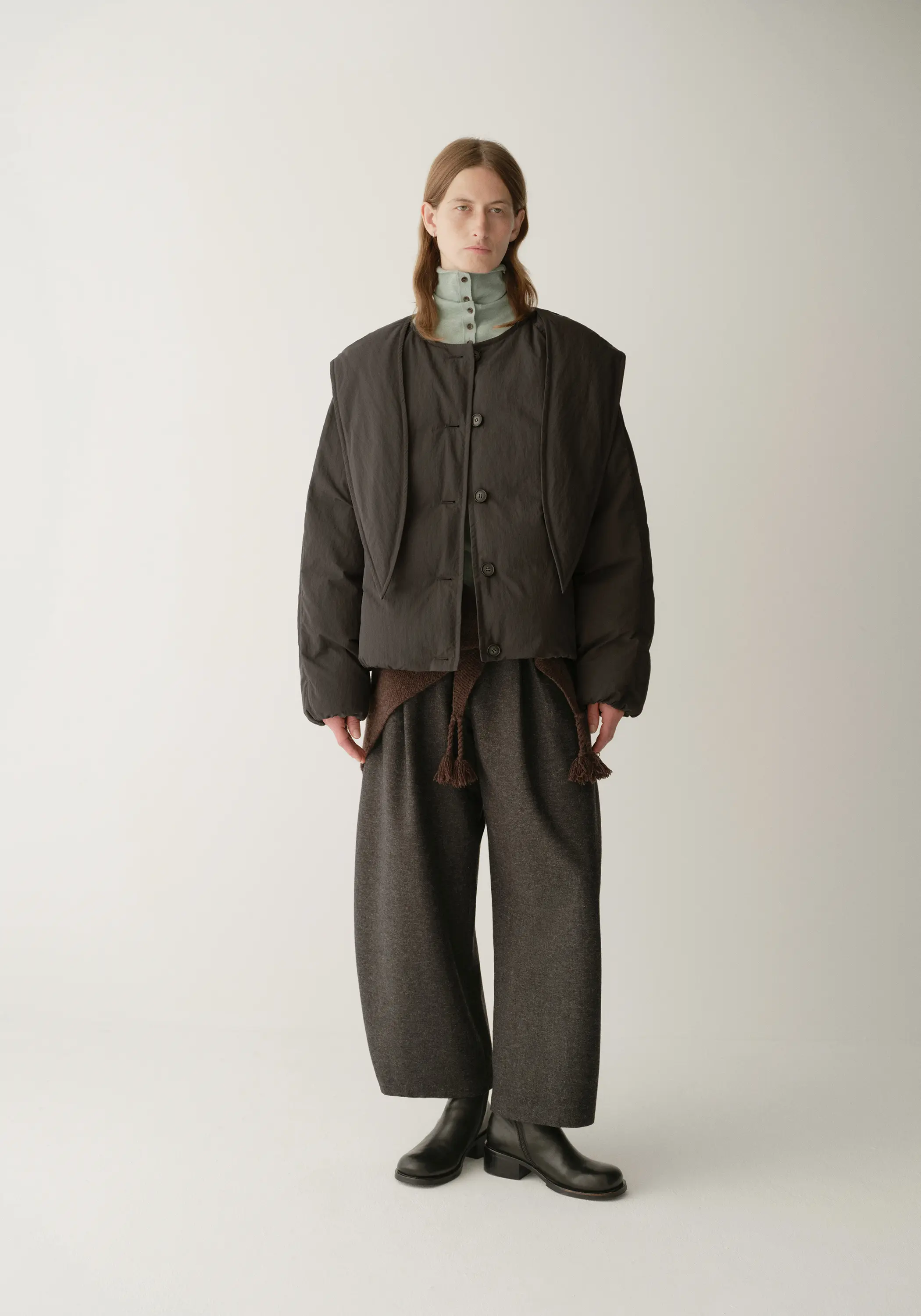 Tie-scarf Down Jacket - Image 20