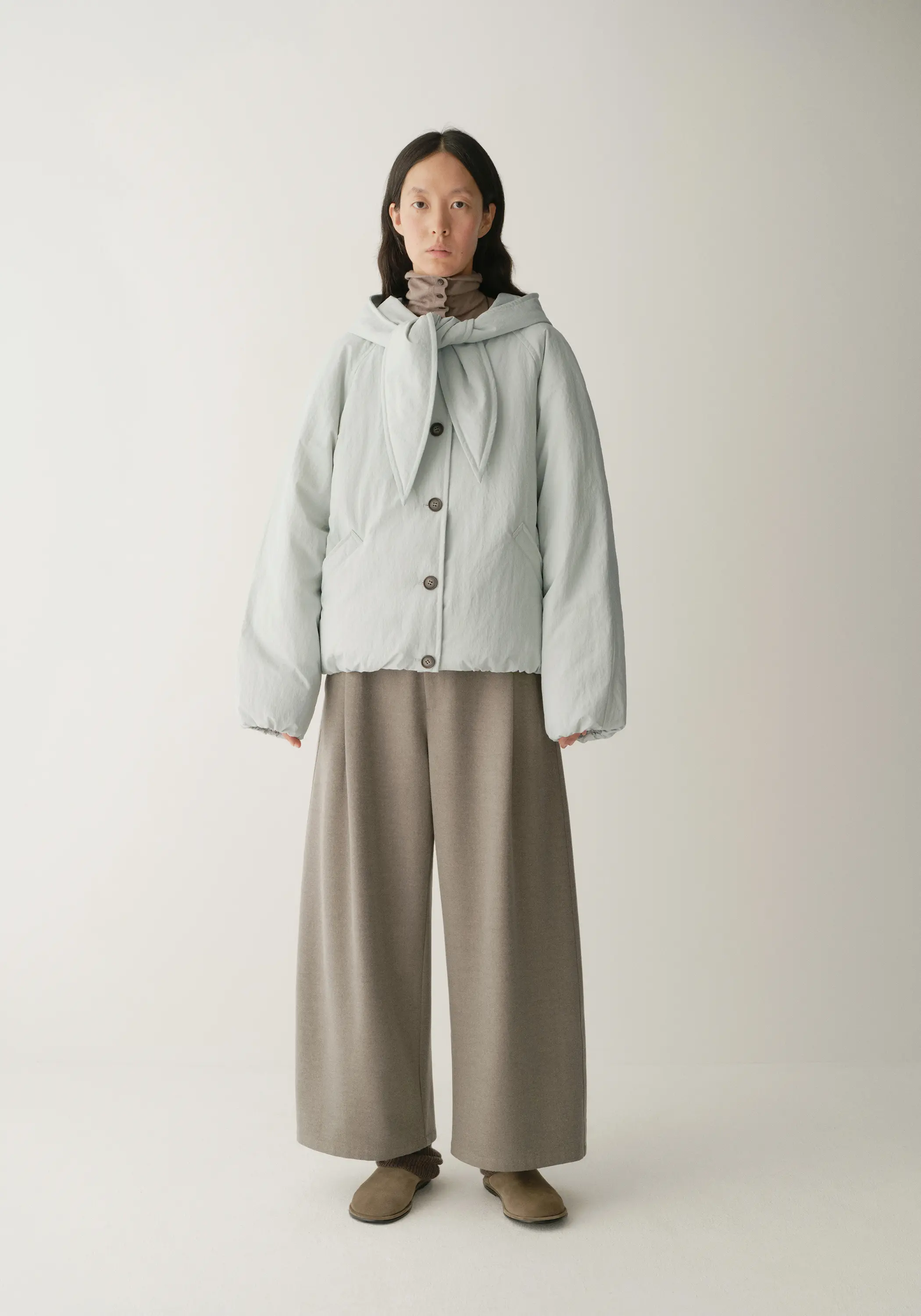 Tie-scarf Down Jacket - Image 23