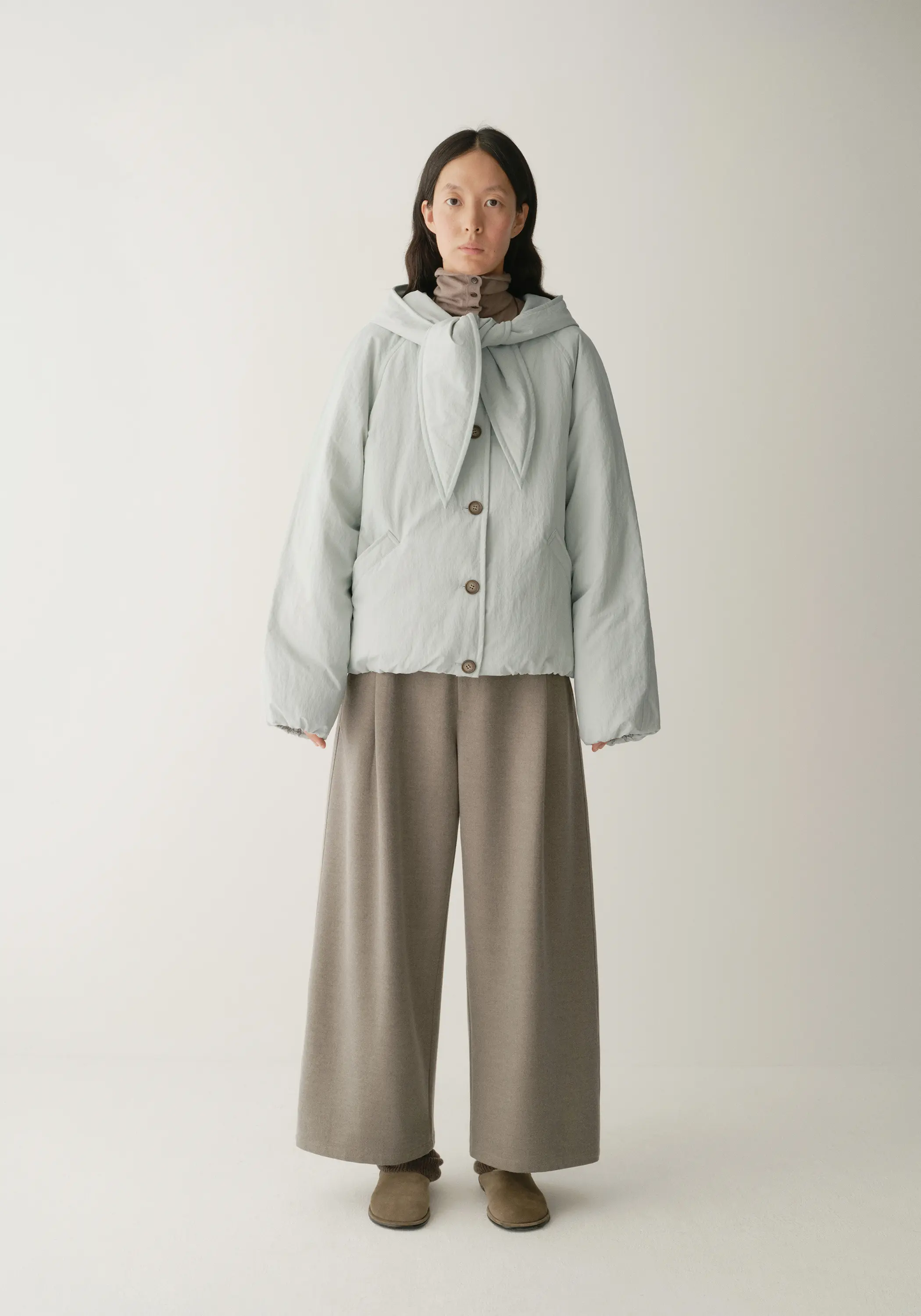 Tie-scarf Down Jacket - Image 24