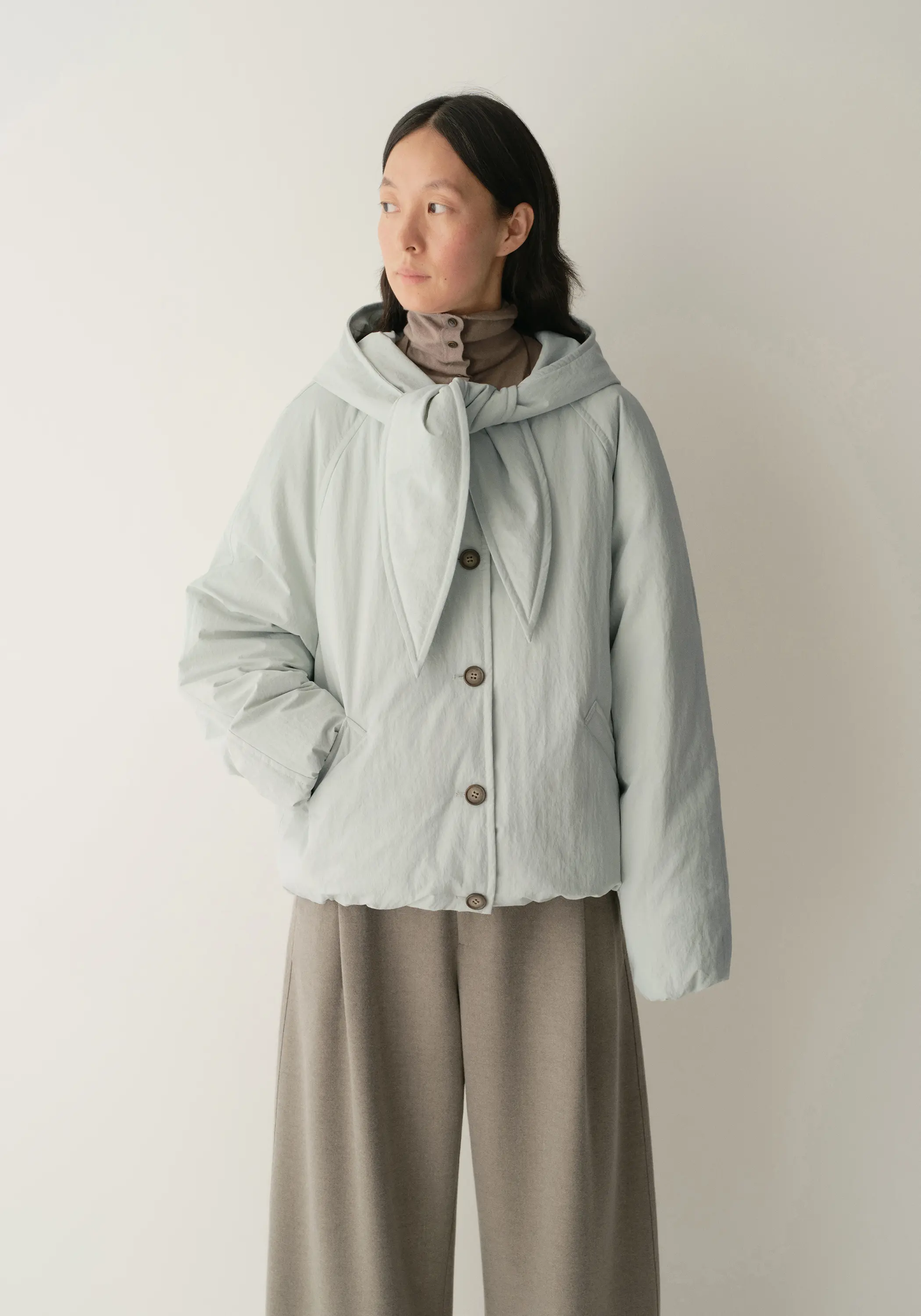 Tie-scarf Down Jacket - Image 26