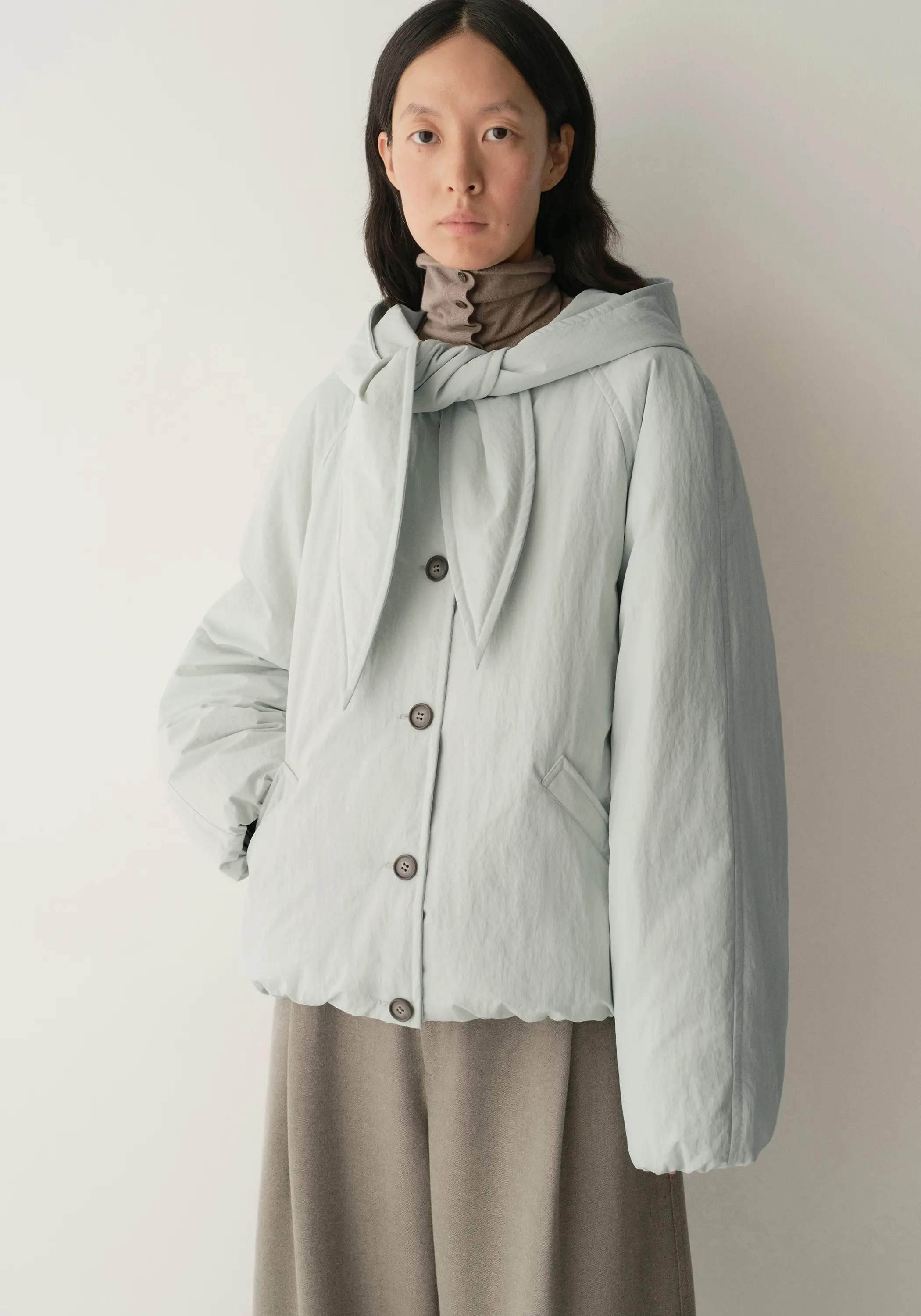 Tie-scarf Down Jacket - Image 27