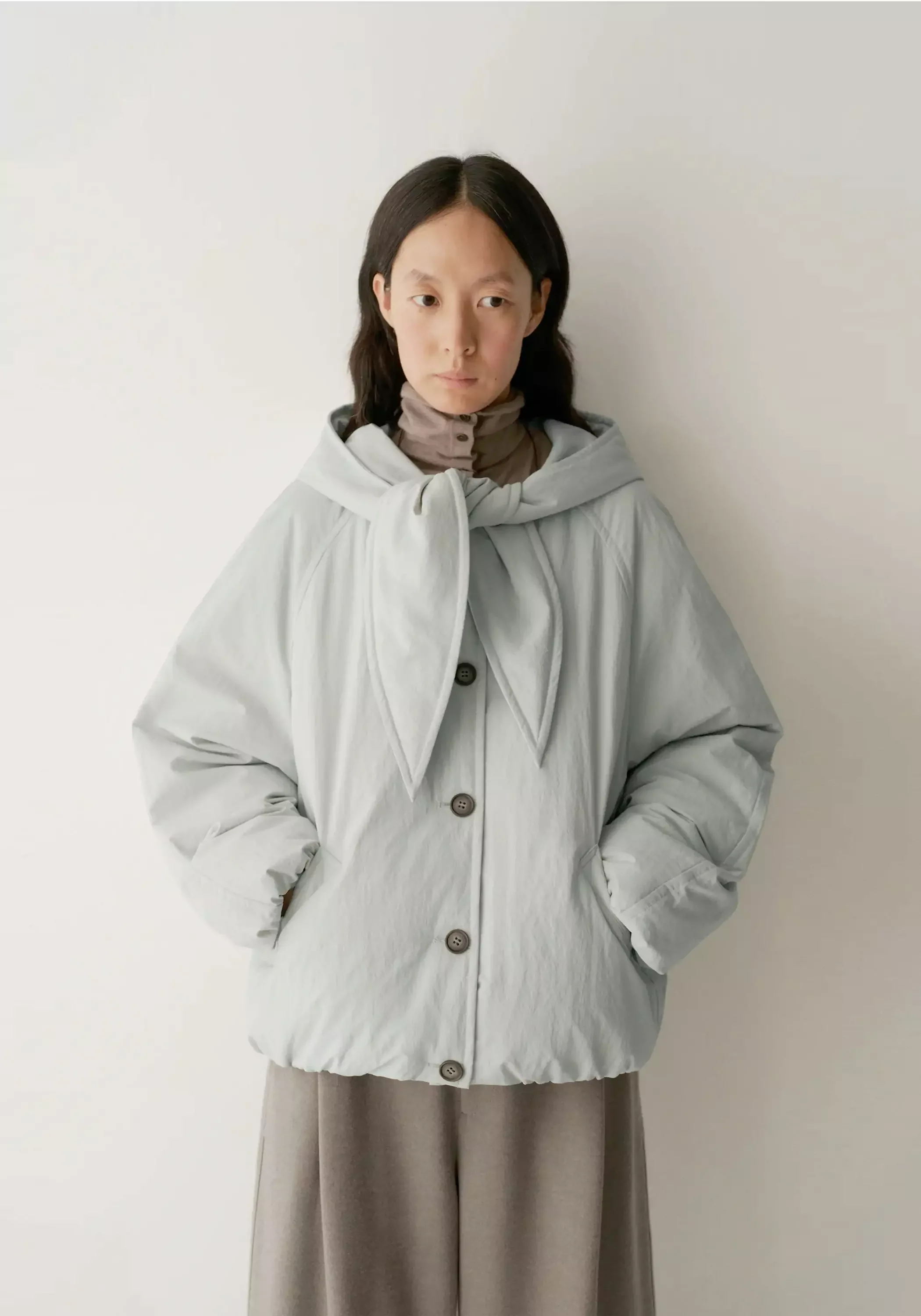 Tie-scarf Down Jacket - Image 4