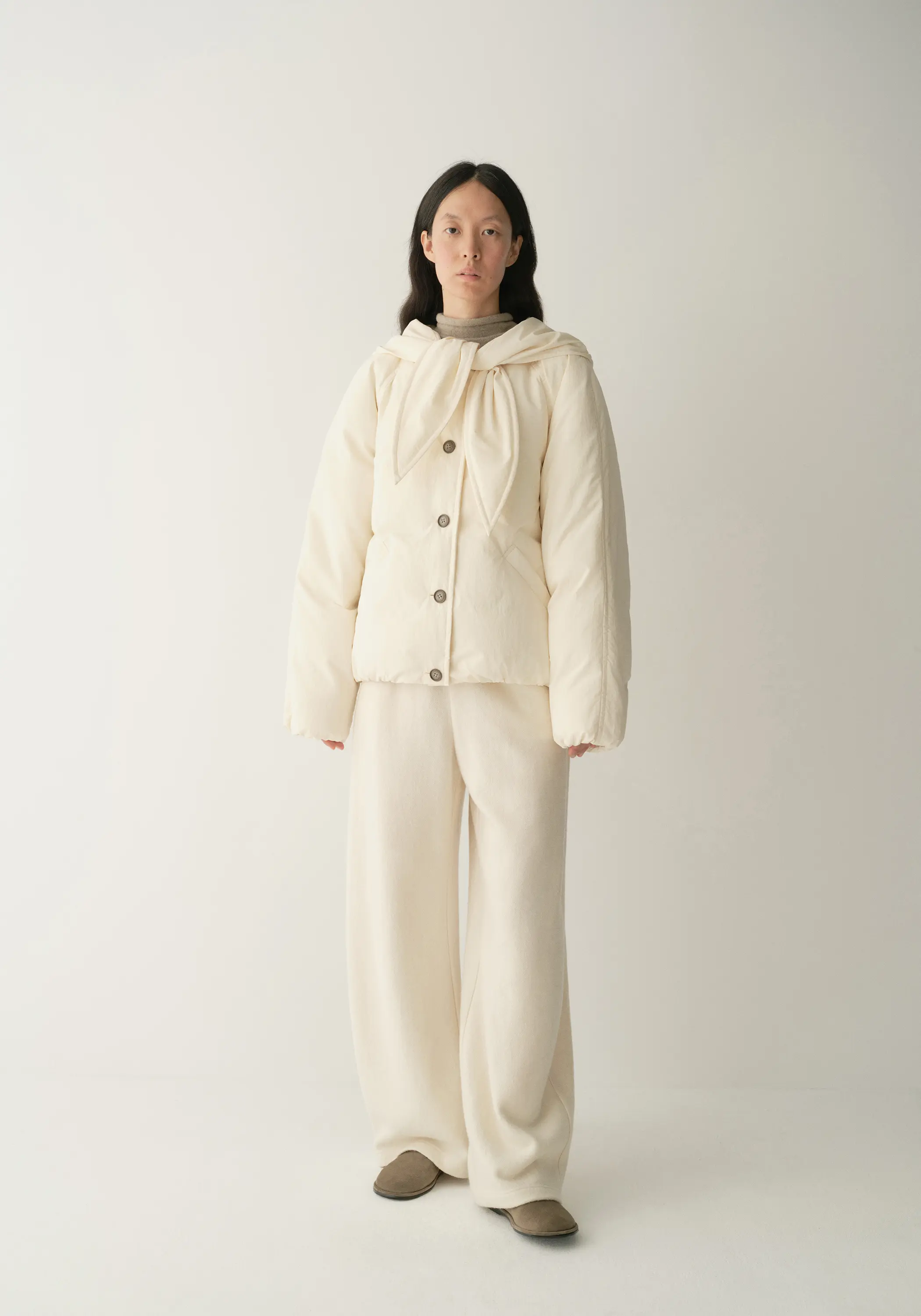 Tie-scarf Down Jacket - Image 5
