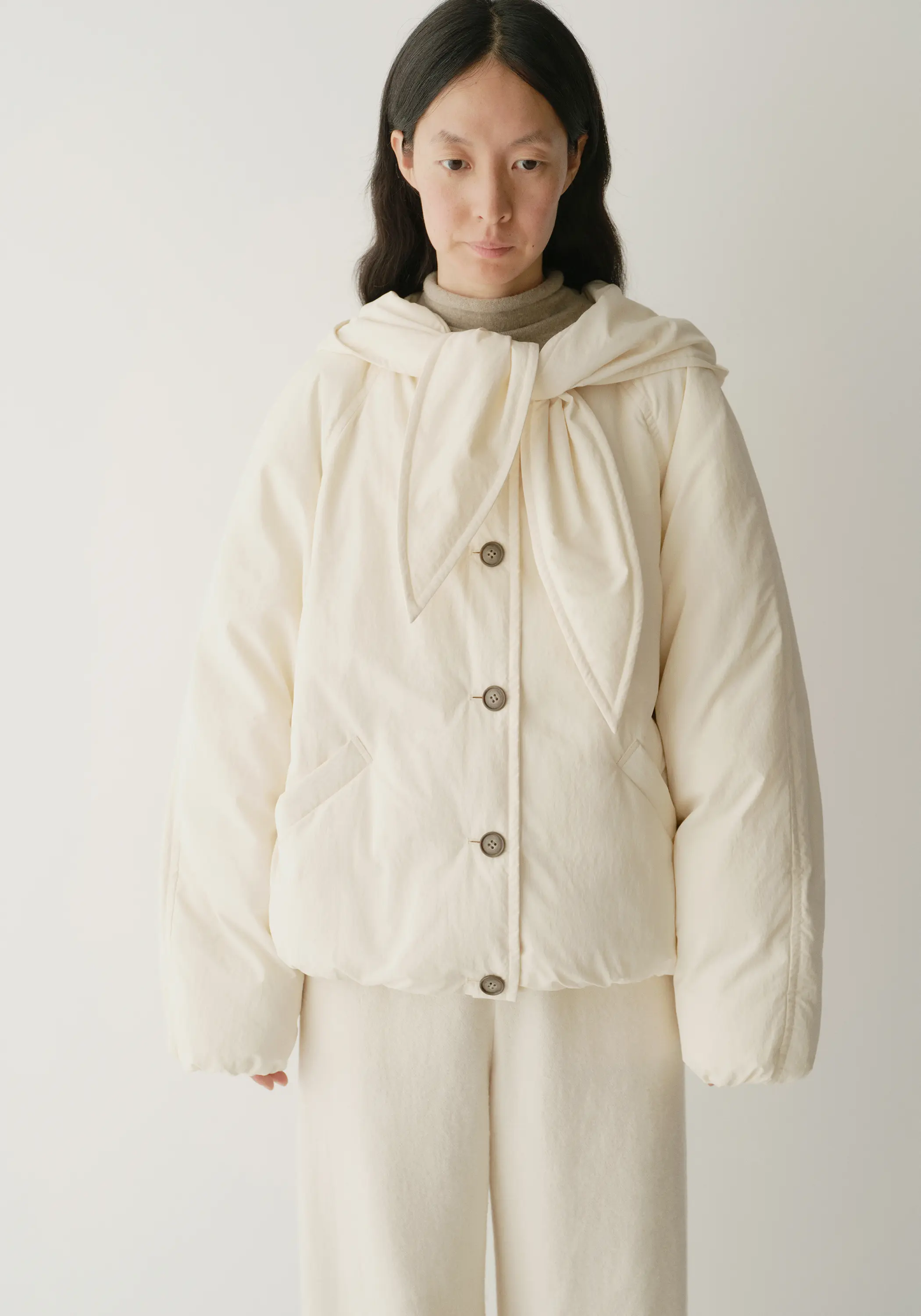 Tie-scarf Down Jacket - Image 8
