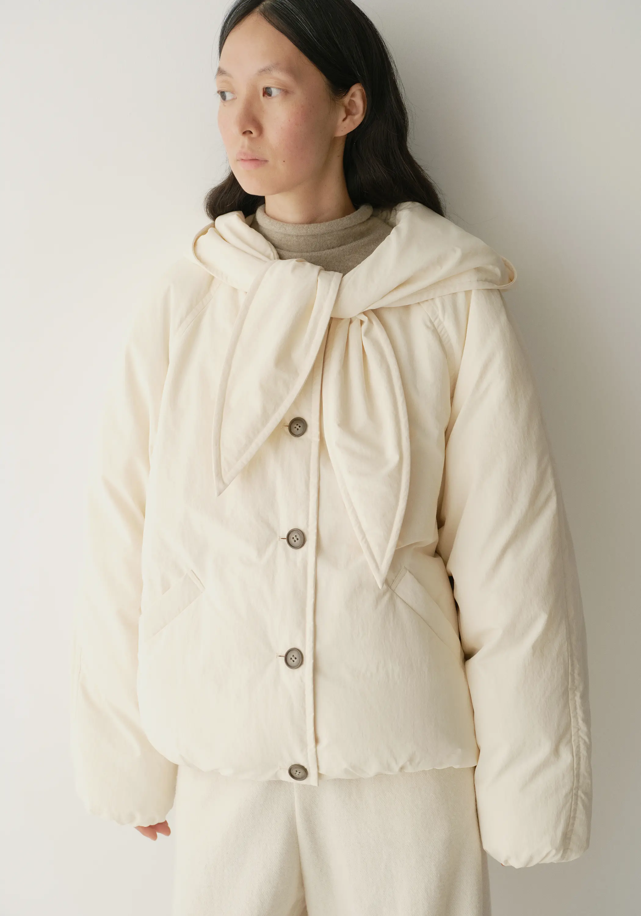 Tie-scarf Down Jacket - Image 9