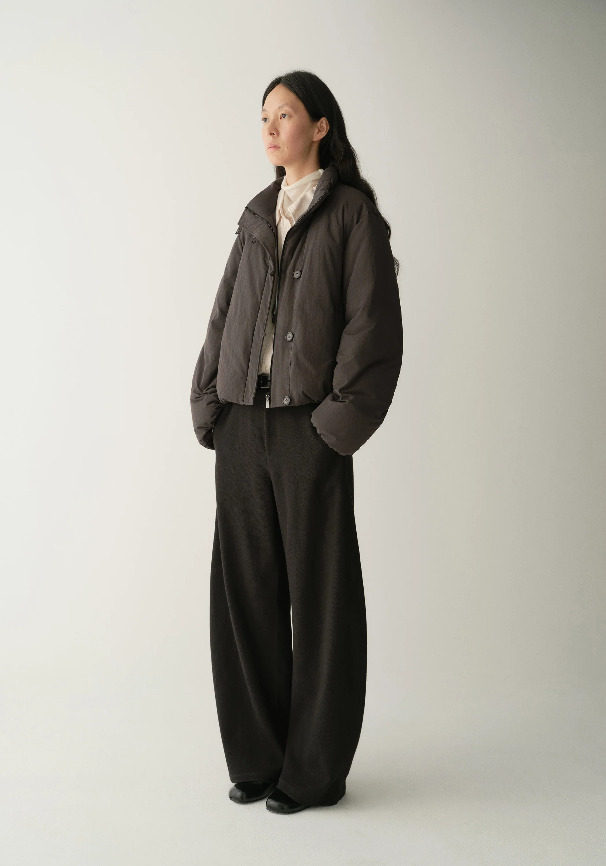 Asymmetric Short Down Jacket - Image 16