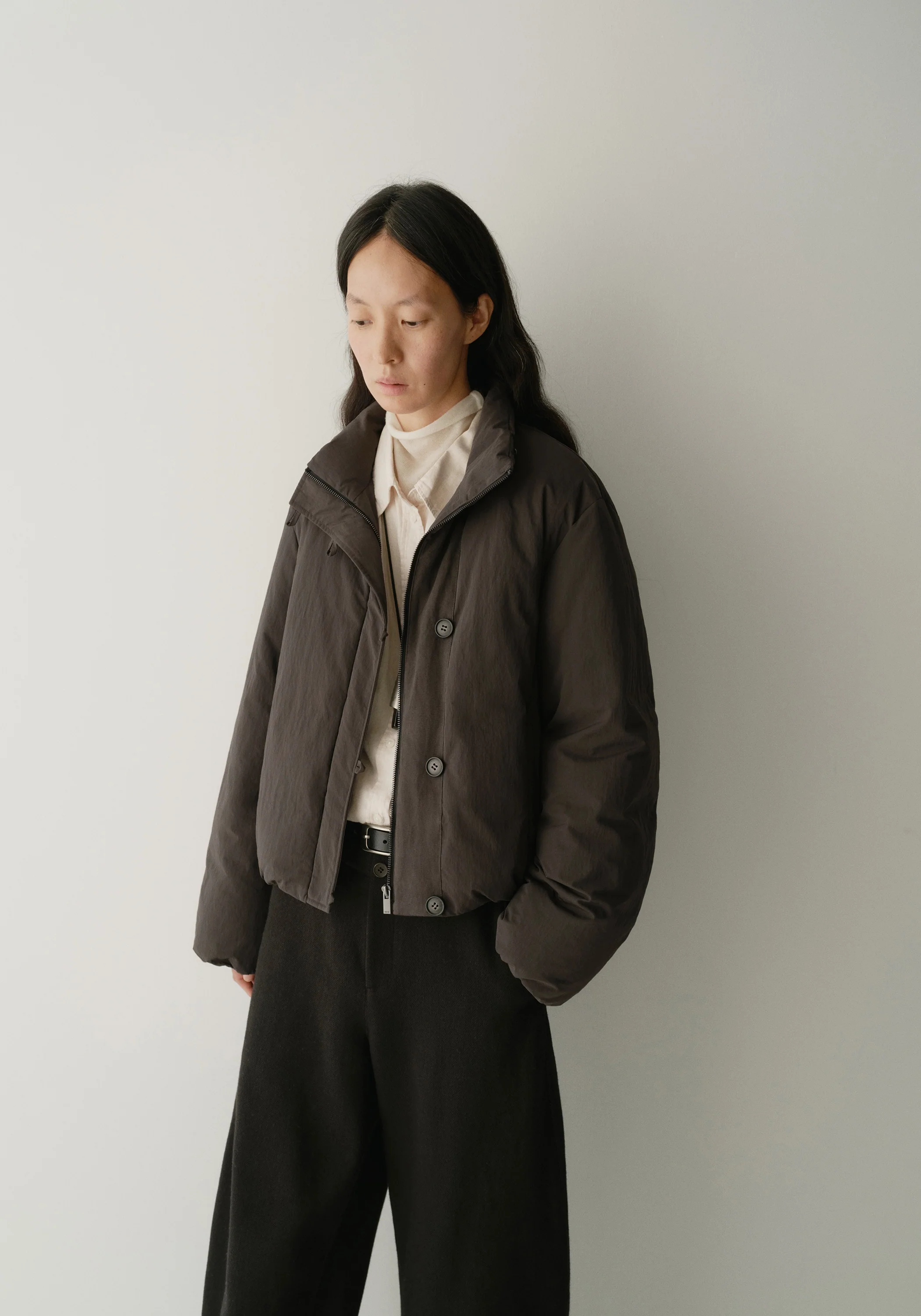 Asymmetric Short Down Jacket - Image 17