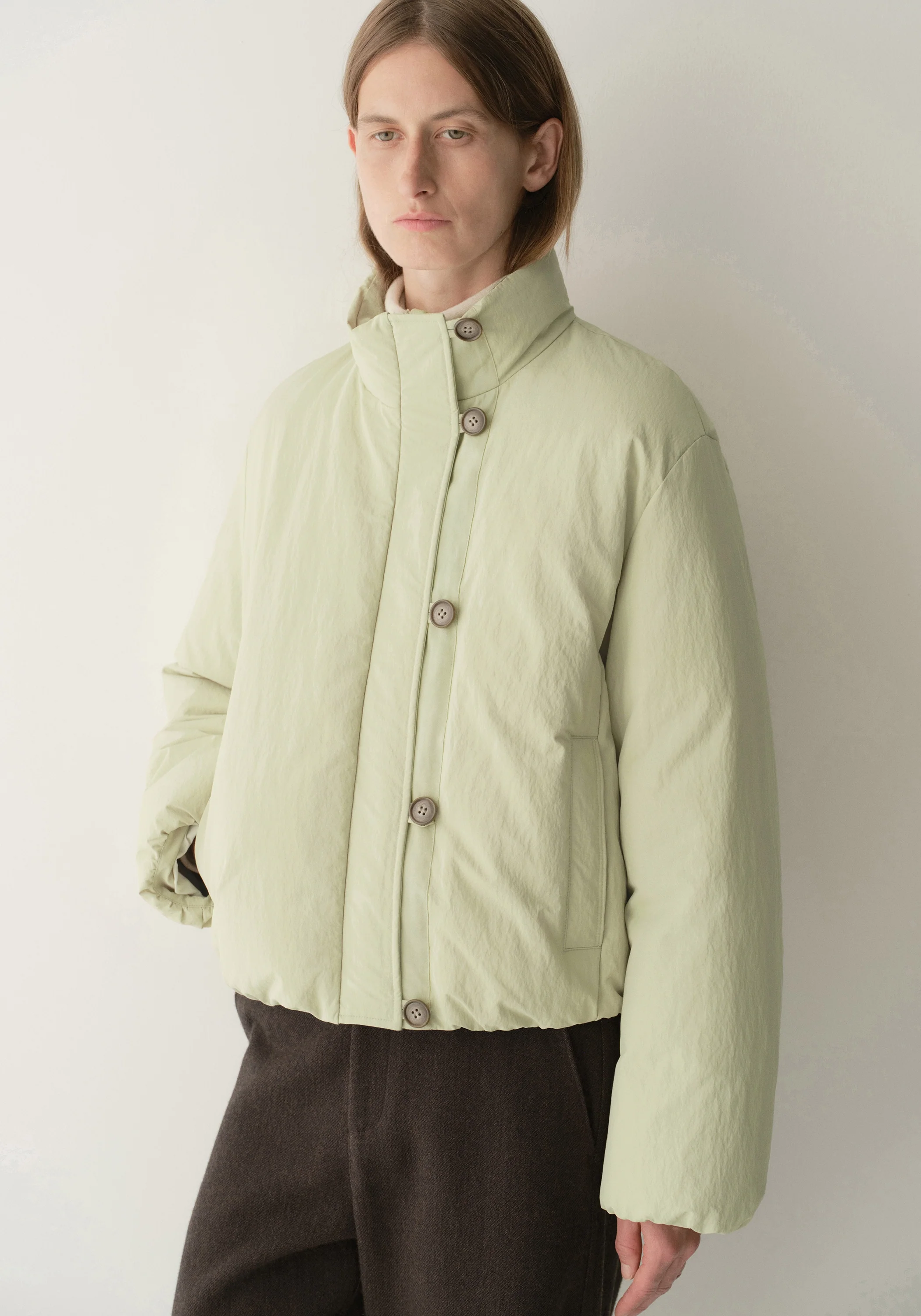Asymmetric Short Down Jacket - Image 7