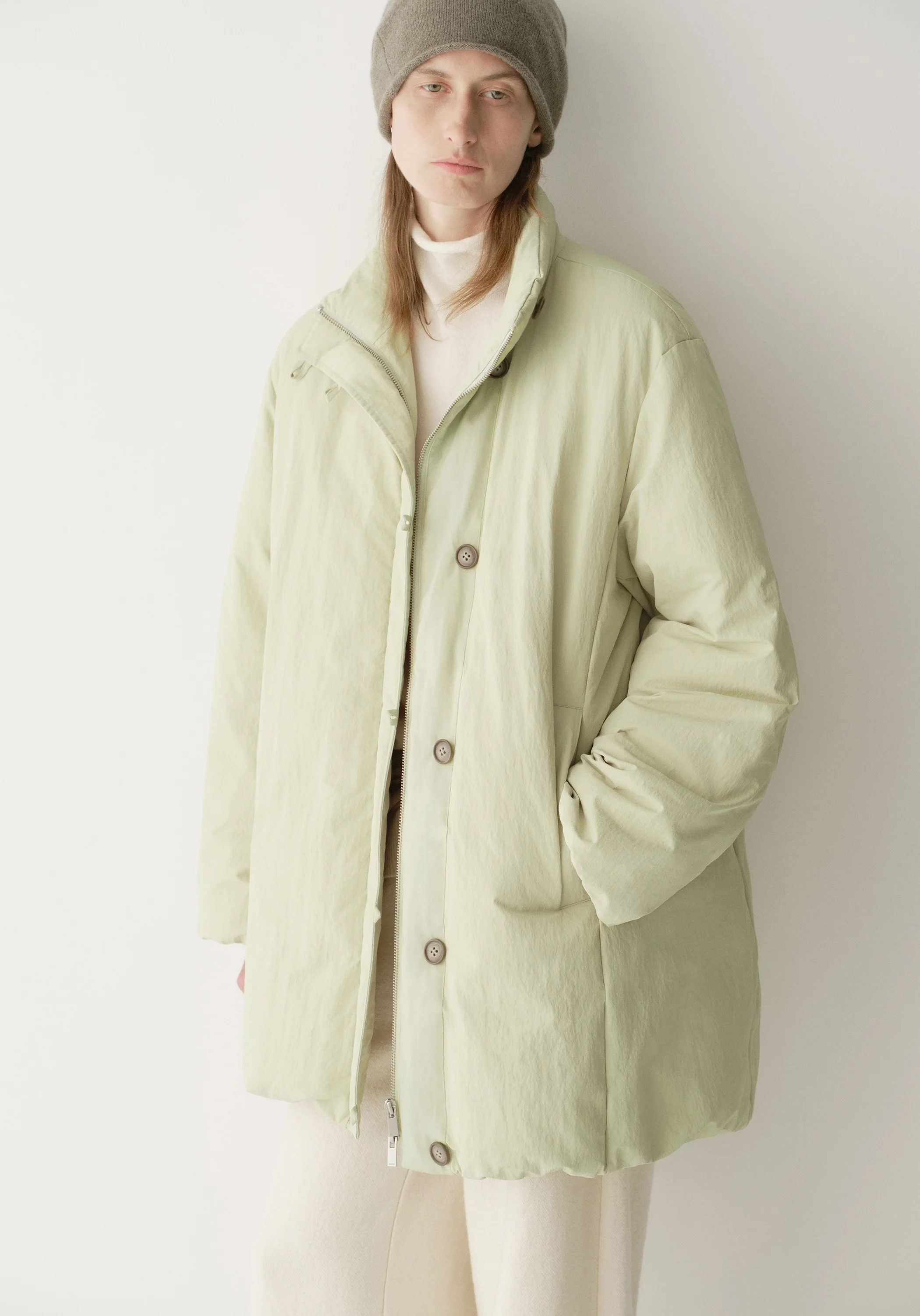 Asymmetric Long Down Jacket - Image 12