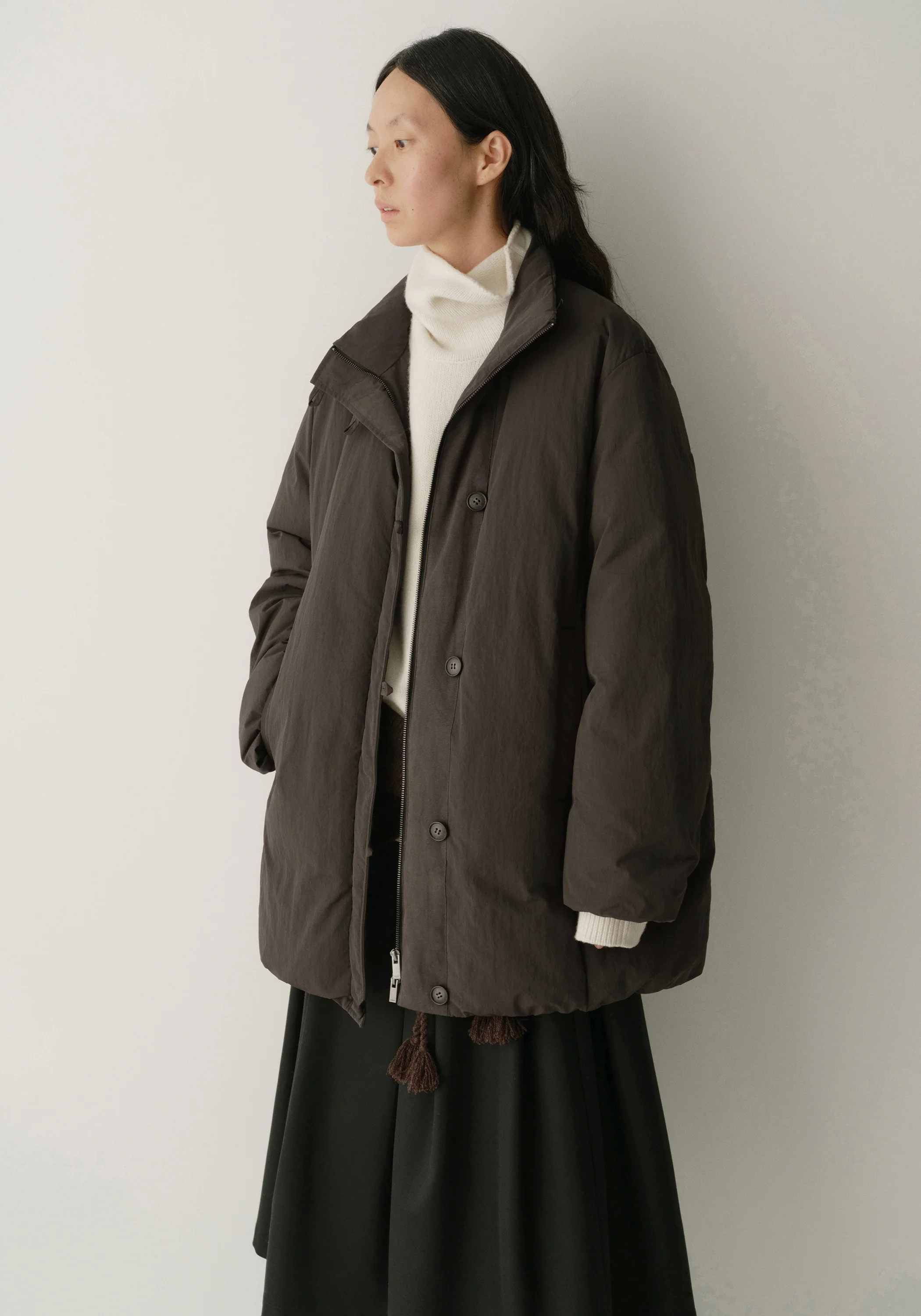 Asymmetric Long Down Jacket - Image 7