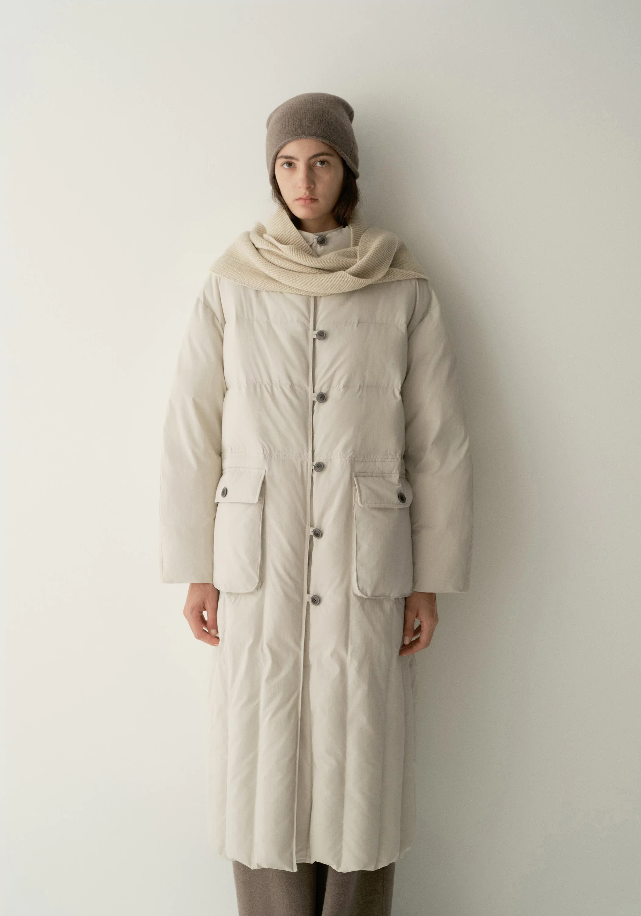 Long Quilted Down Coat