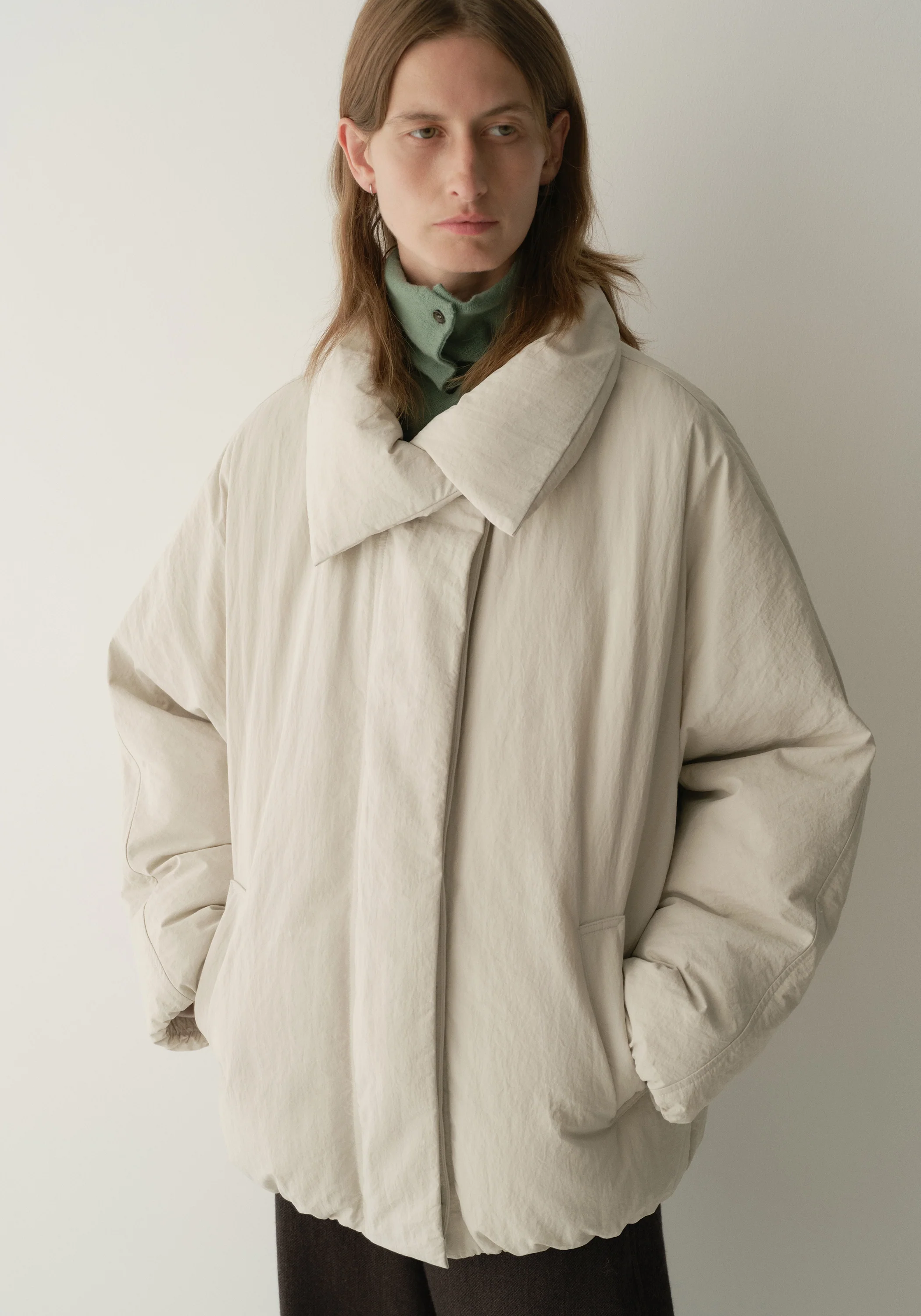 Batwing Sleeve Down Jacket - Image 19