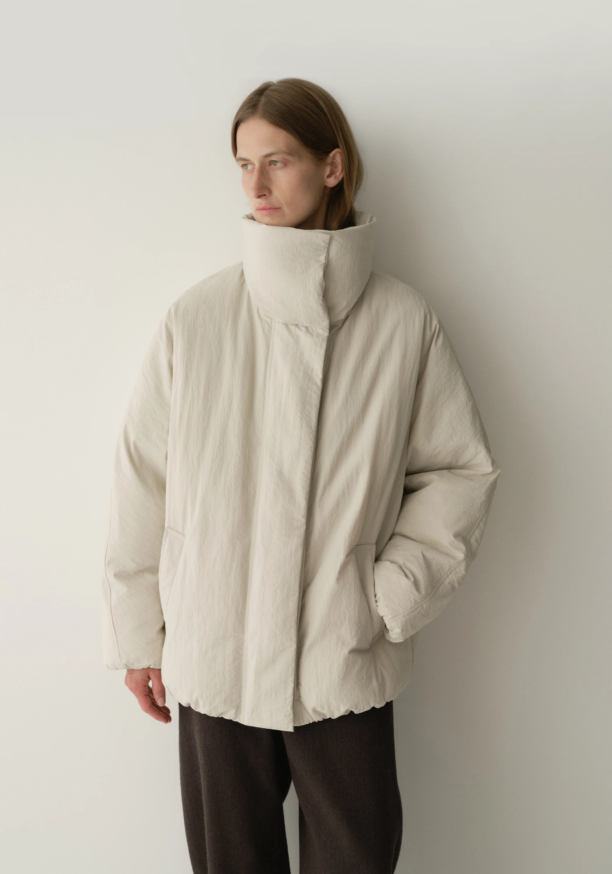 Batwing Sleeve Down Jacket - Image 3
