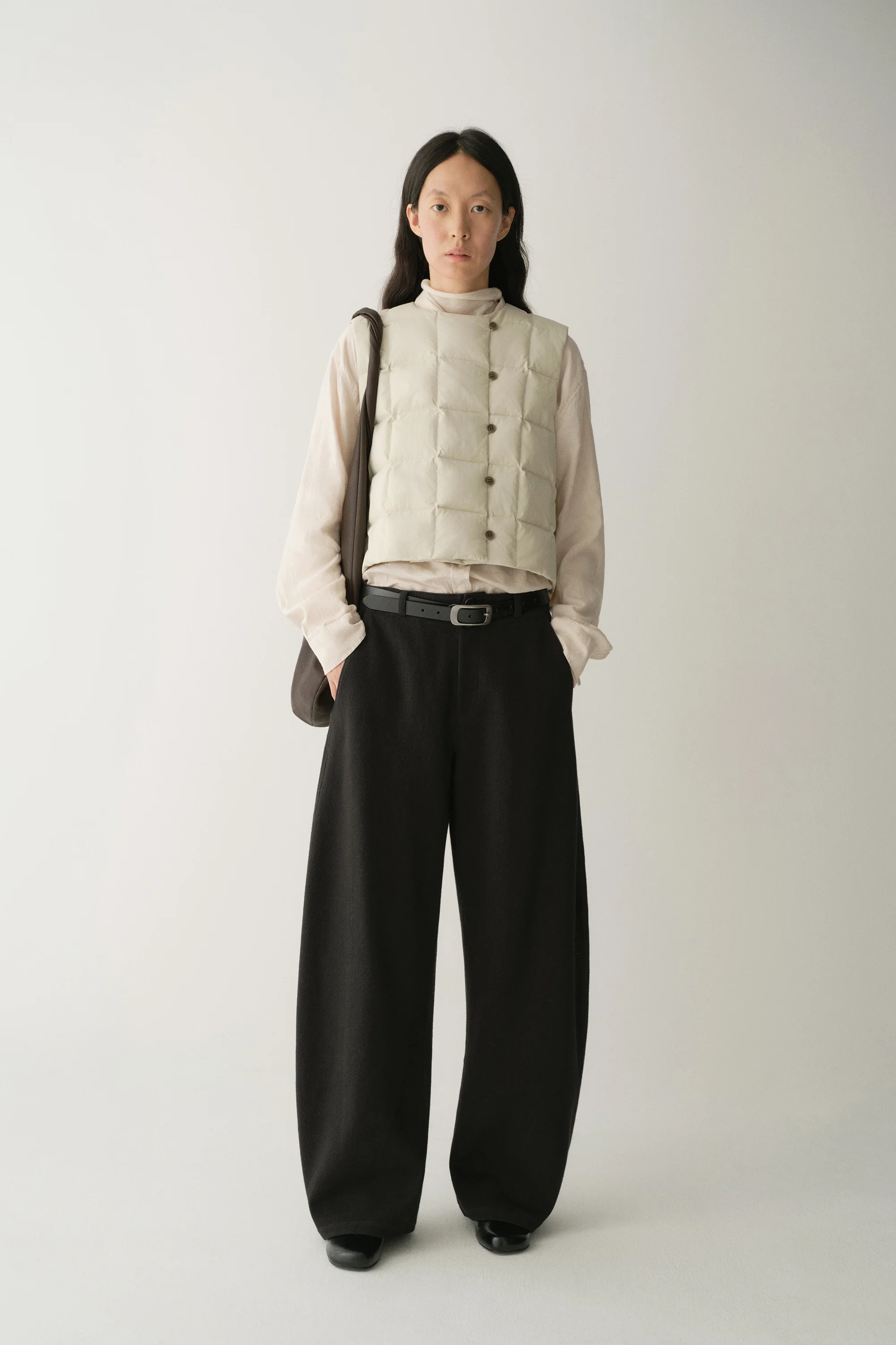 Down Asymmetric Placket Vest - Image 4