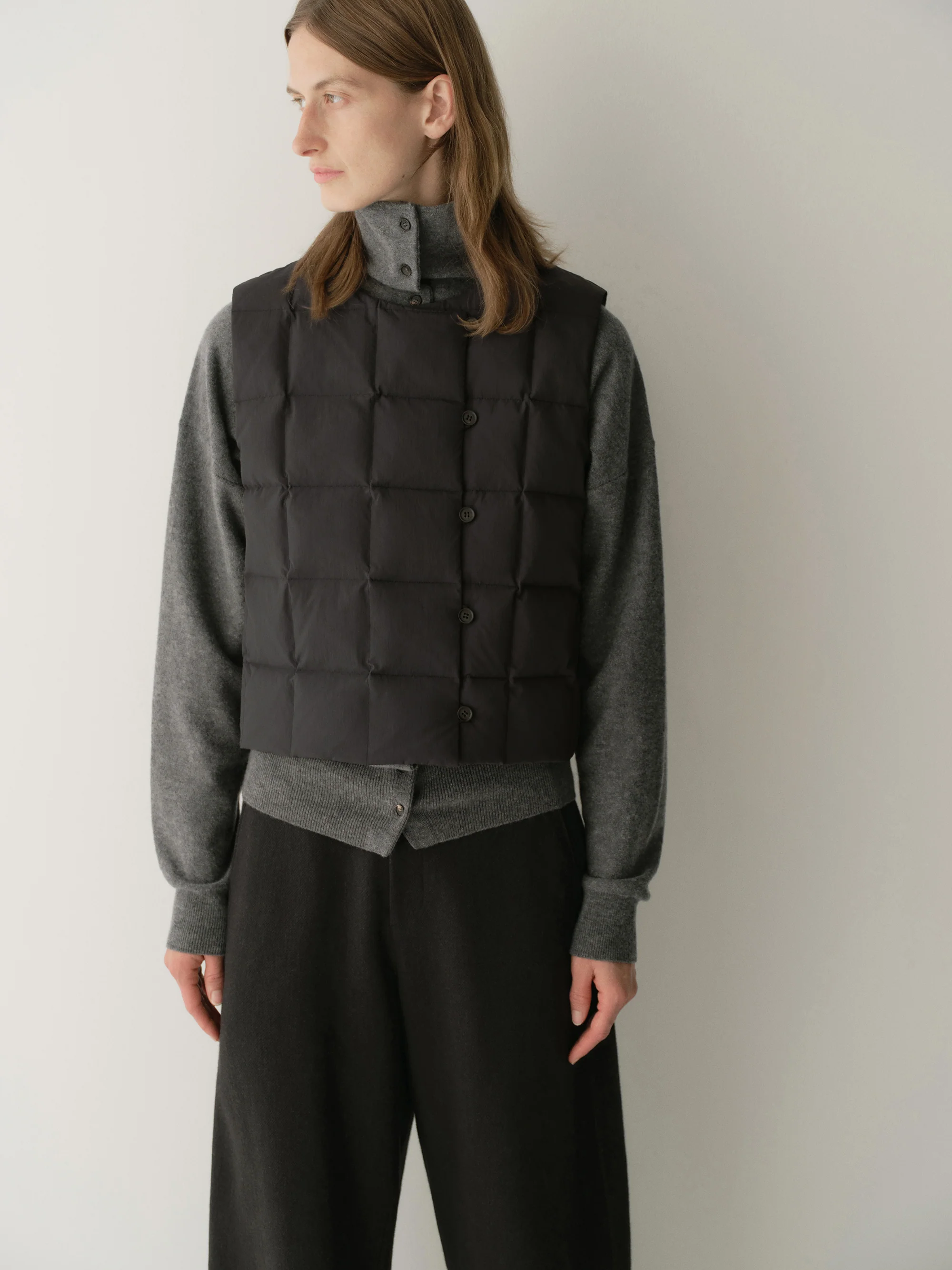 Down Asymmetric Placket Vest - Image 5