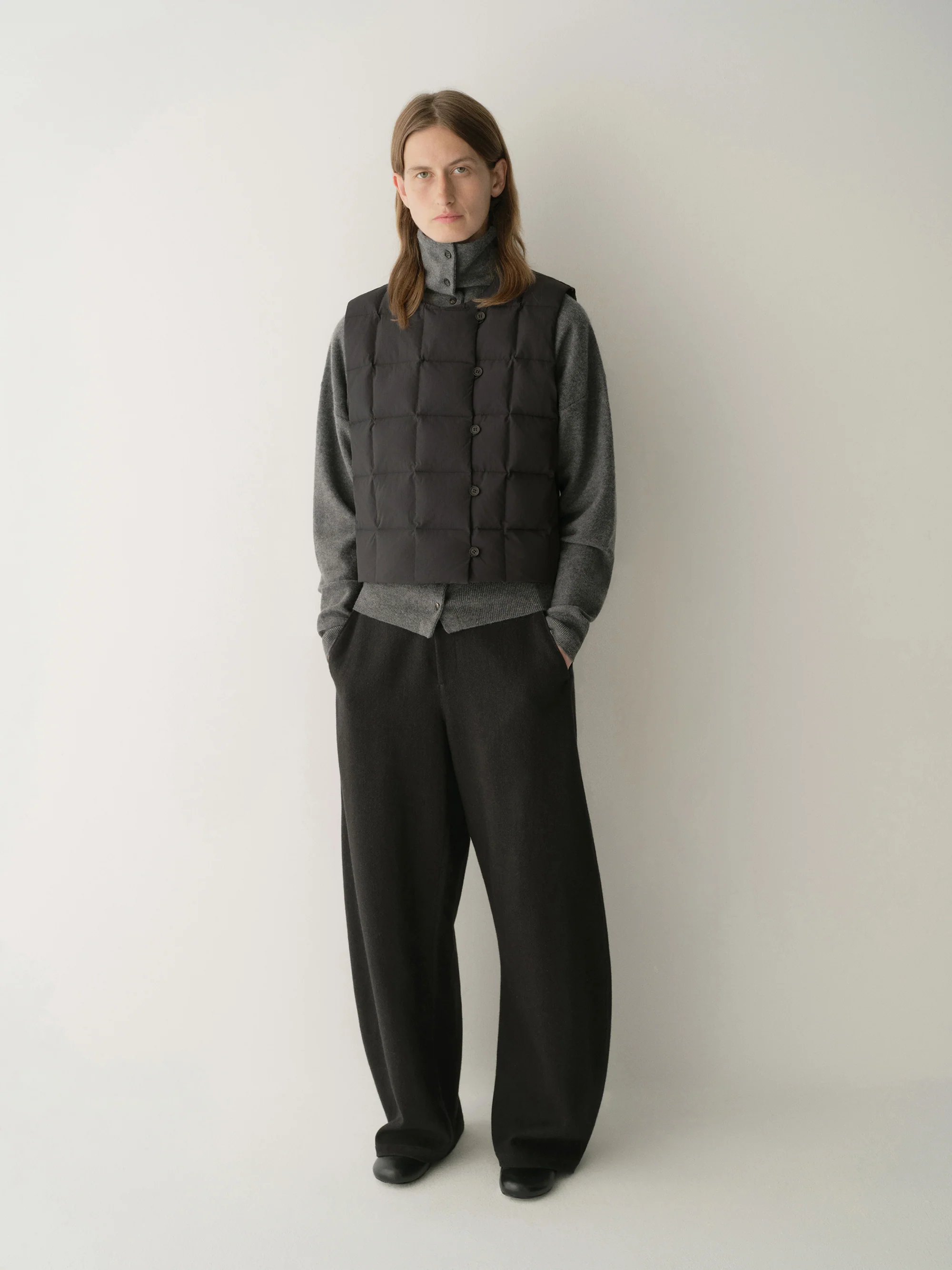 Down Asymmetric Placket Vest - Image 6